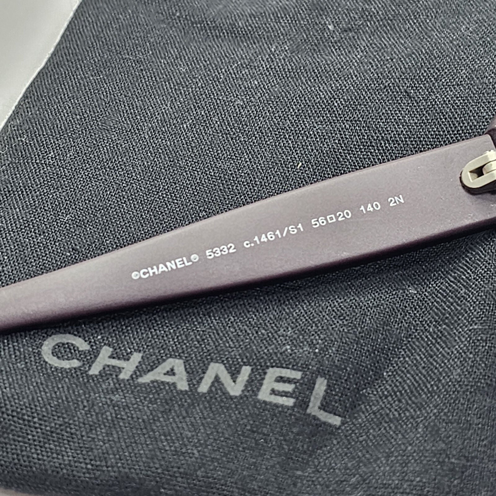 Chanel Sunglasses Dark Burgundy Maroon Tweed Pattern 5332 c.1461/S1 120124