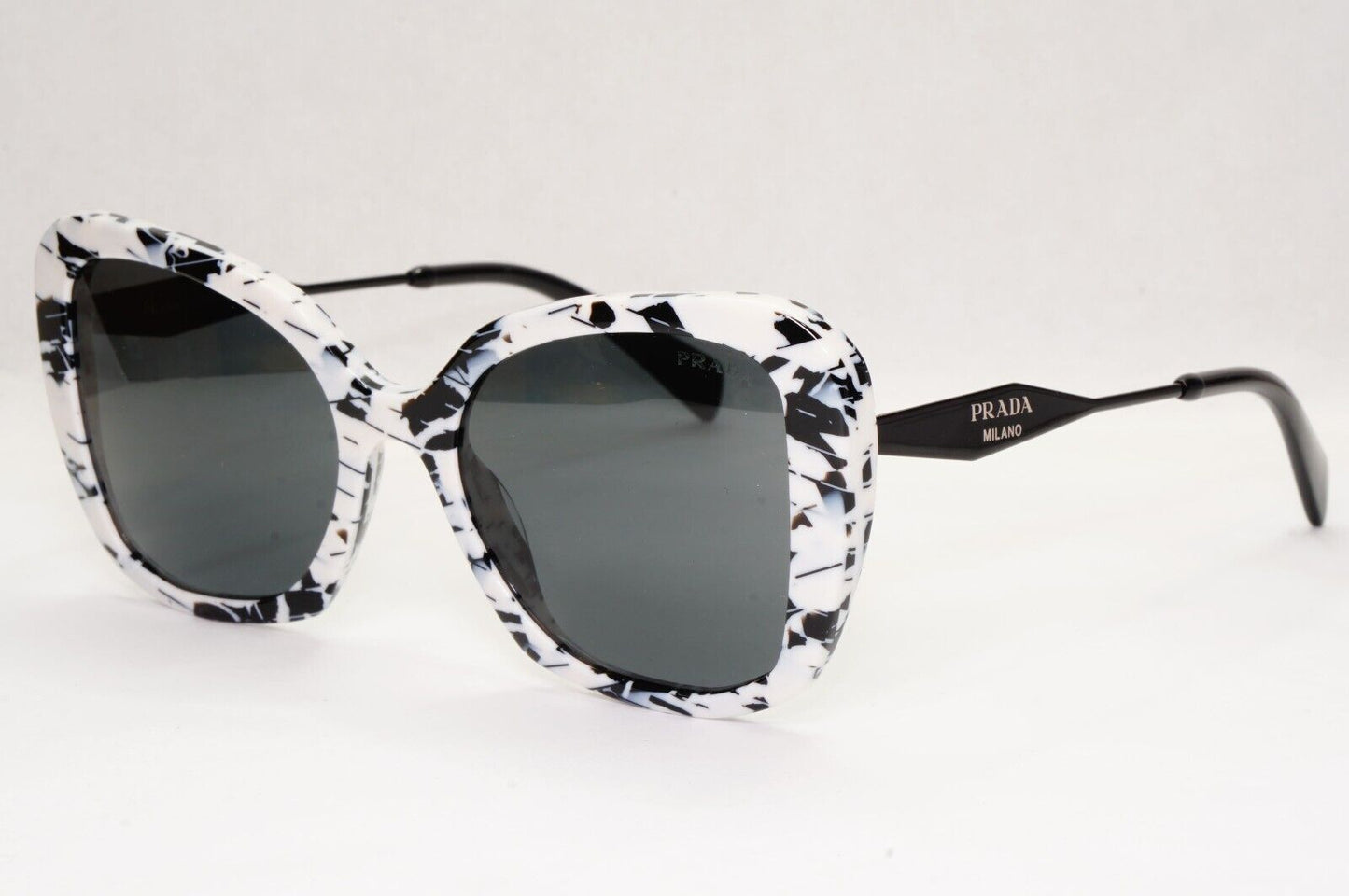 Prada Sunglasses White Black Marble Talc Abstract Grey PR03YS SPR 03Y 02Y-5S0