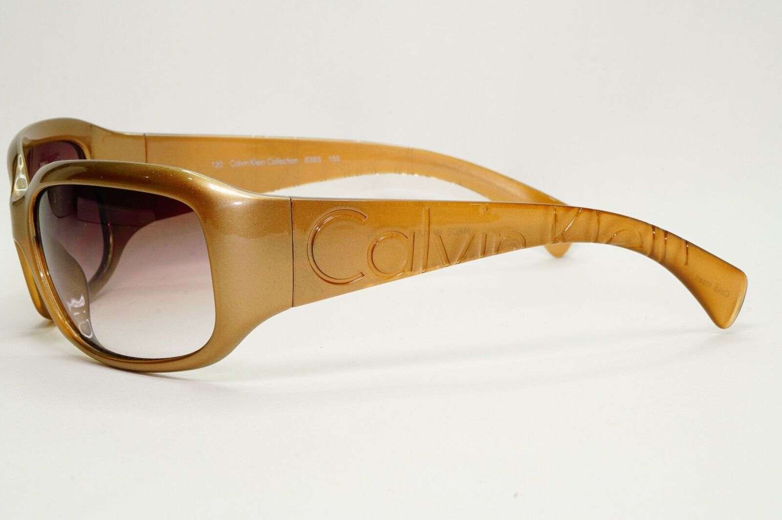 Calvin Klein Sunglasses 2005 Vintage Brown Wrap Gradient 838S 155 121124