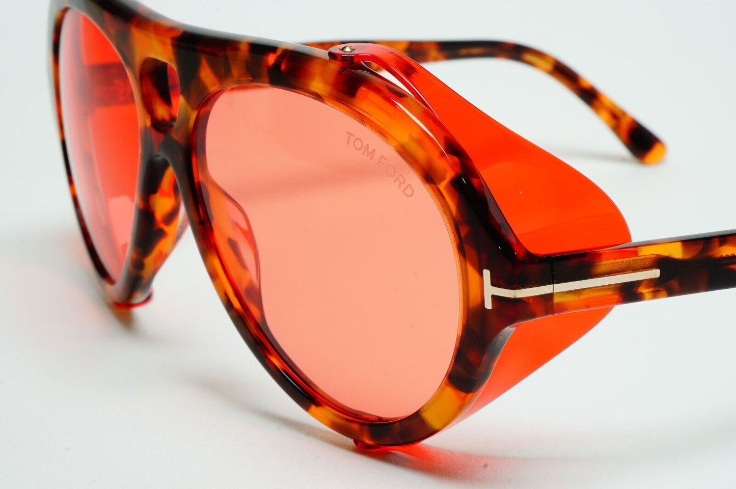 Tom Ford Sunglasses Neughman Brown Rose Red Rose Side Shields FT0882 TF 882 54S