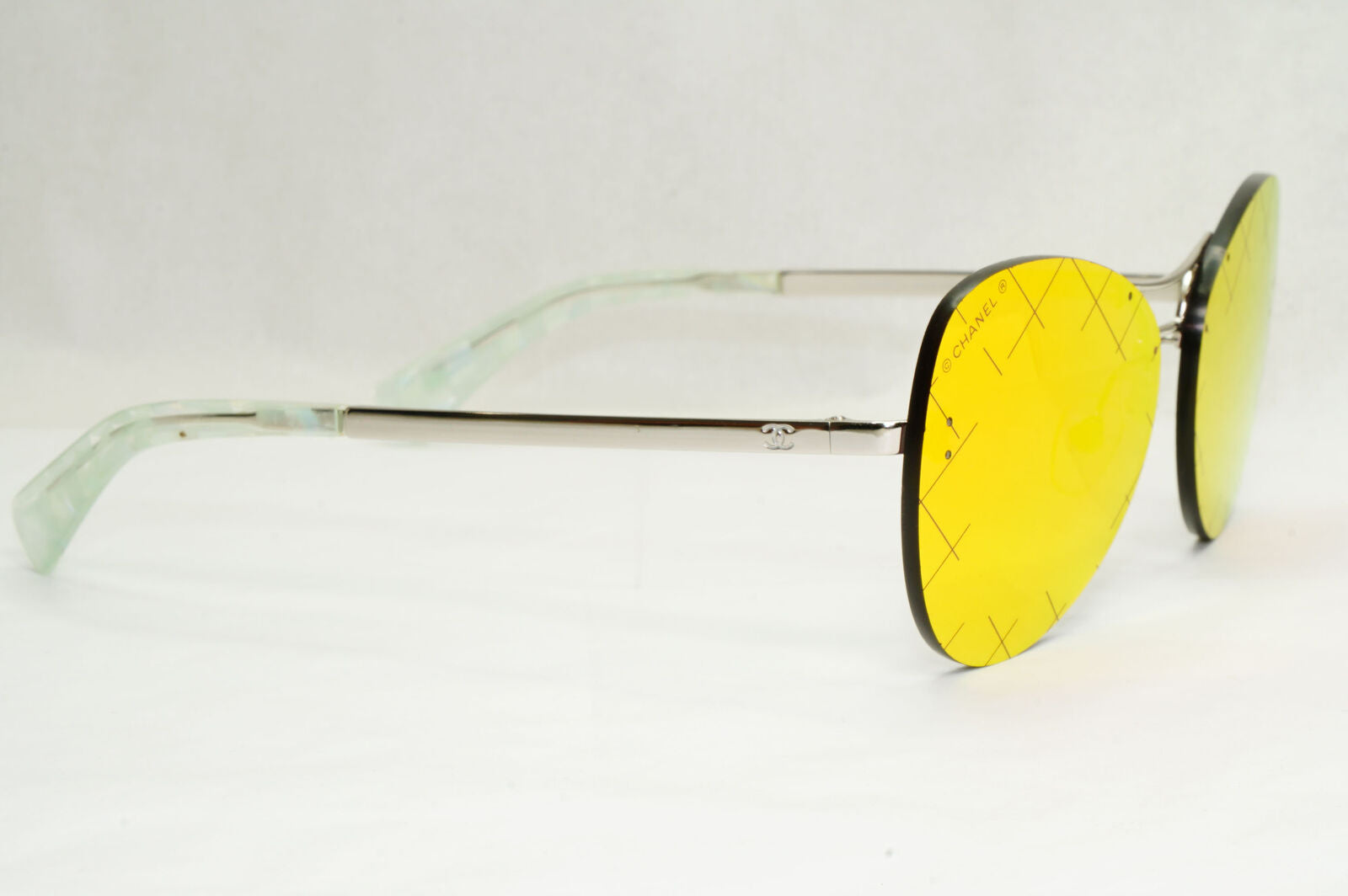 Chanel Sunglasses Mirrored Orange Yellow Silver Rimless 4218 c.124/6Q