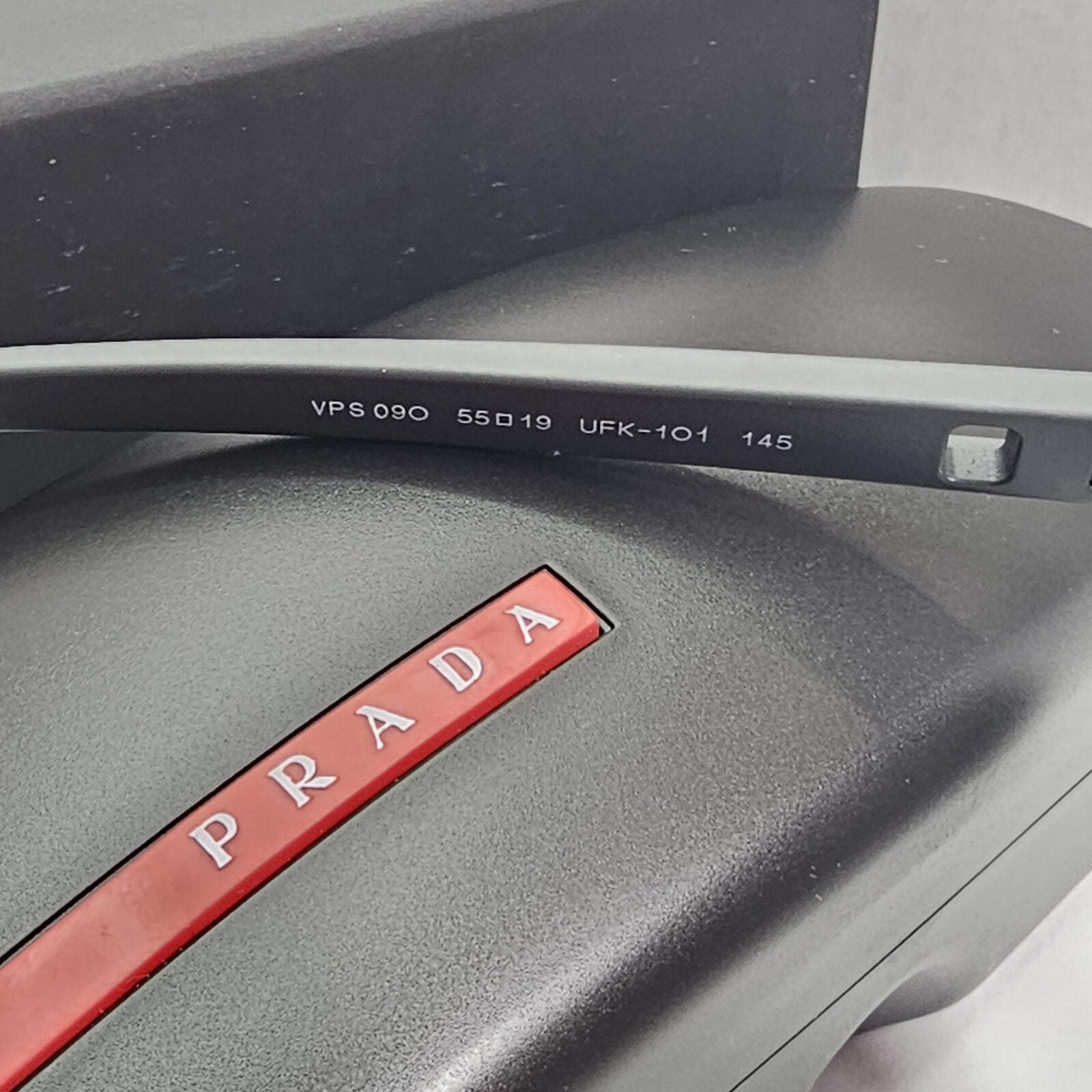 Prada Sunglasses Grey Rubber Matte Square Black PS09OV VPS 09O UFK-1O1 55mm