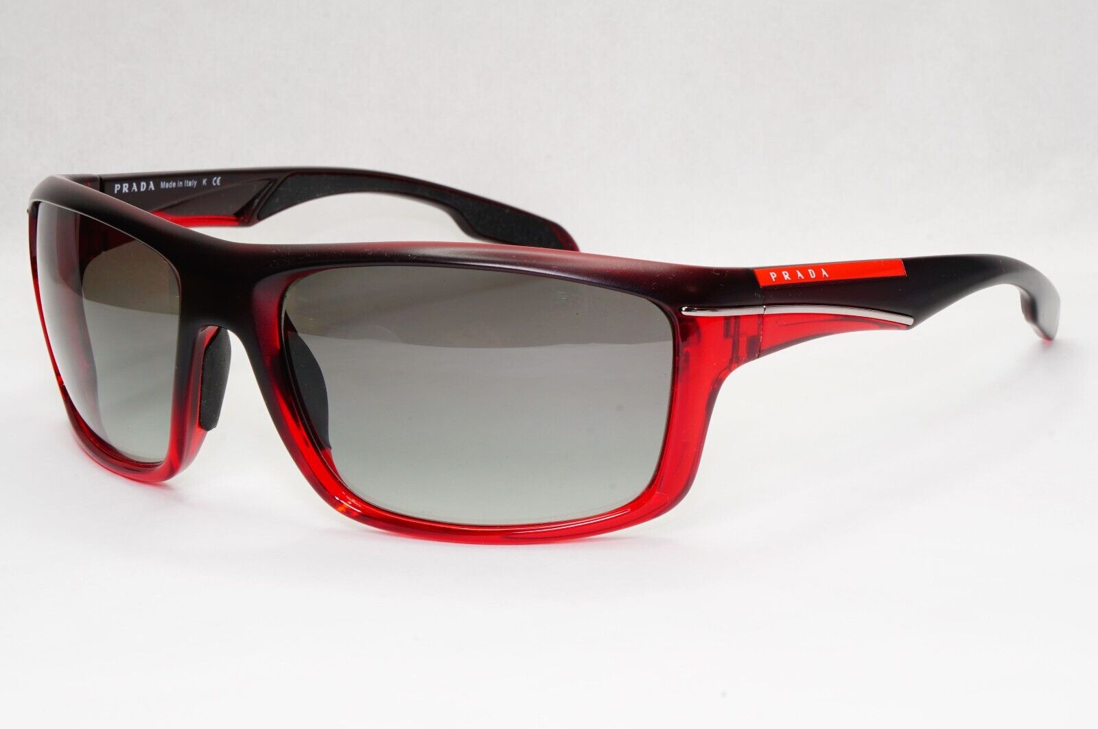 Prada Sunglasses 2012 Red Maroon Grey Gradient Wrap PS01NS SPS 01N GAF-3M1