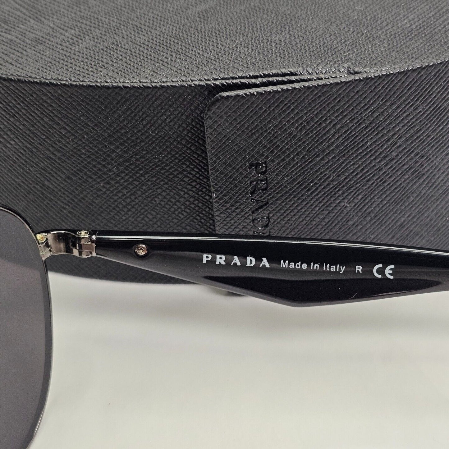 Prada Sunglasses Triangle Logo Pilot Gunmetal Black PR53QS SPR 53Q 5AV0A7 270324