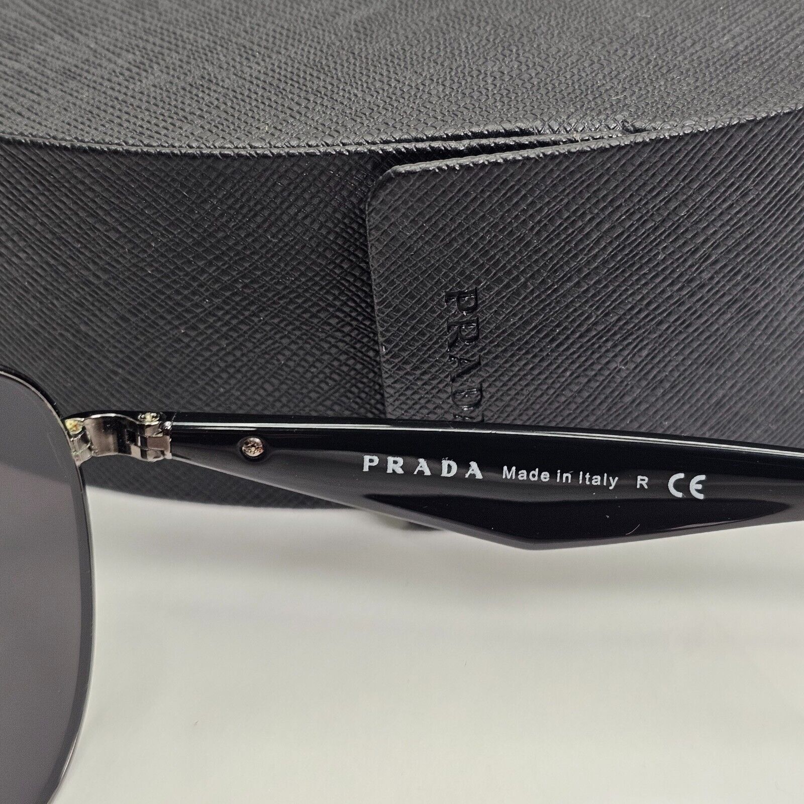 Prada Sunglasses Triangle Logo Pilot Gunmetal Black PR53QS SPR 53Q 5AV0A7 270324