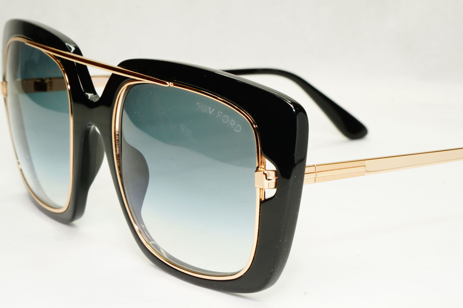 Tom Ford Sunglasses Marissa-02 Black Gold Blue Gradient Square FT0619 TF619 01B