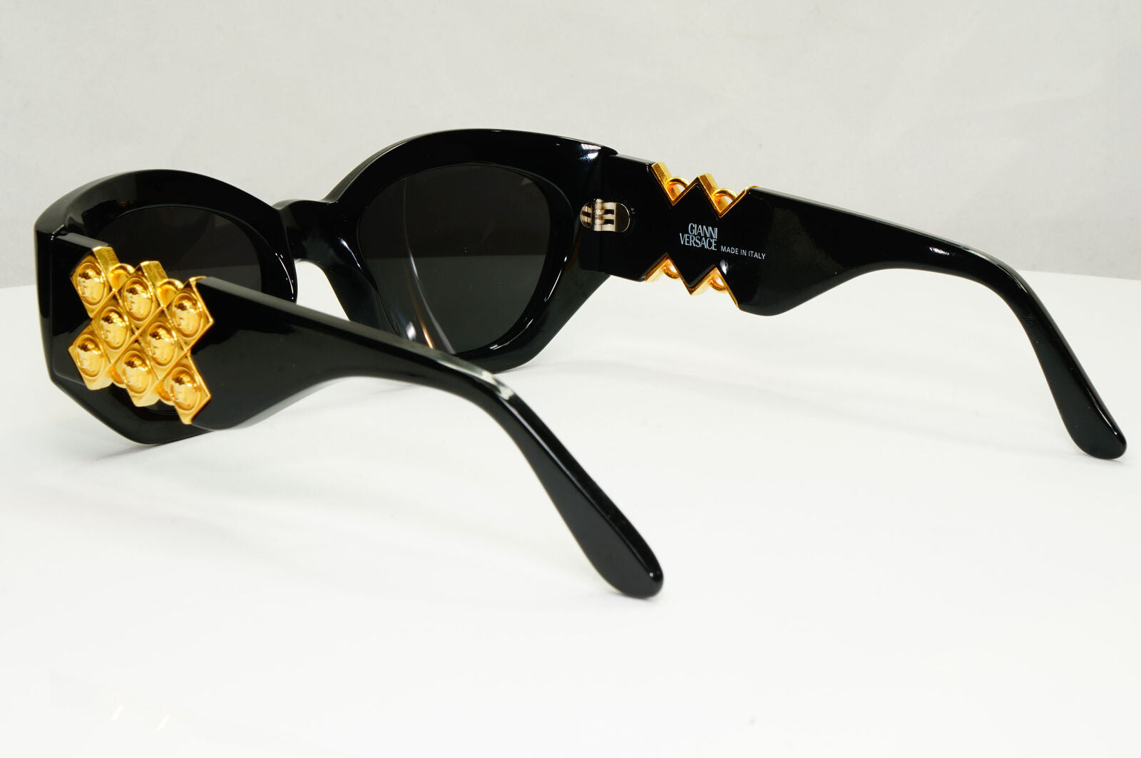 Gianni Versace 1995 Sunglasses Vintage Gold Black Biggie MOD 420/D COL852 190123