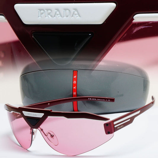 Prada Sunglasses Bordo Brown Shield Wrap PR69VS SPR 69V 459-1K0 231124
