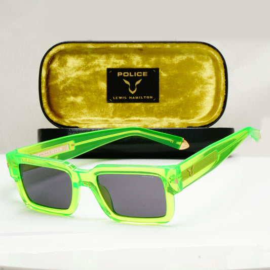 Police F1 Lewis Hamilton Sunglasses Green Transparent Lime SPL E14V COL 0VC1
