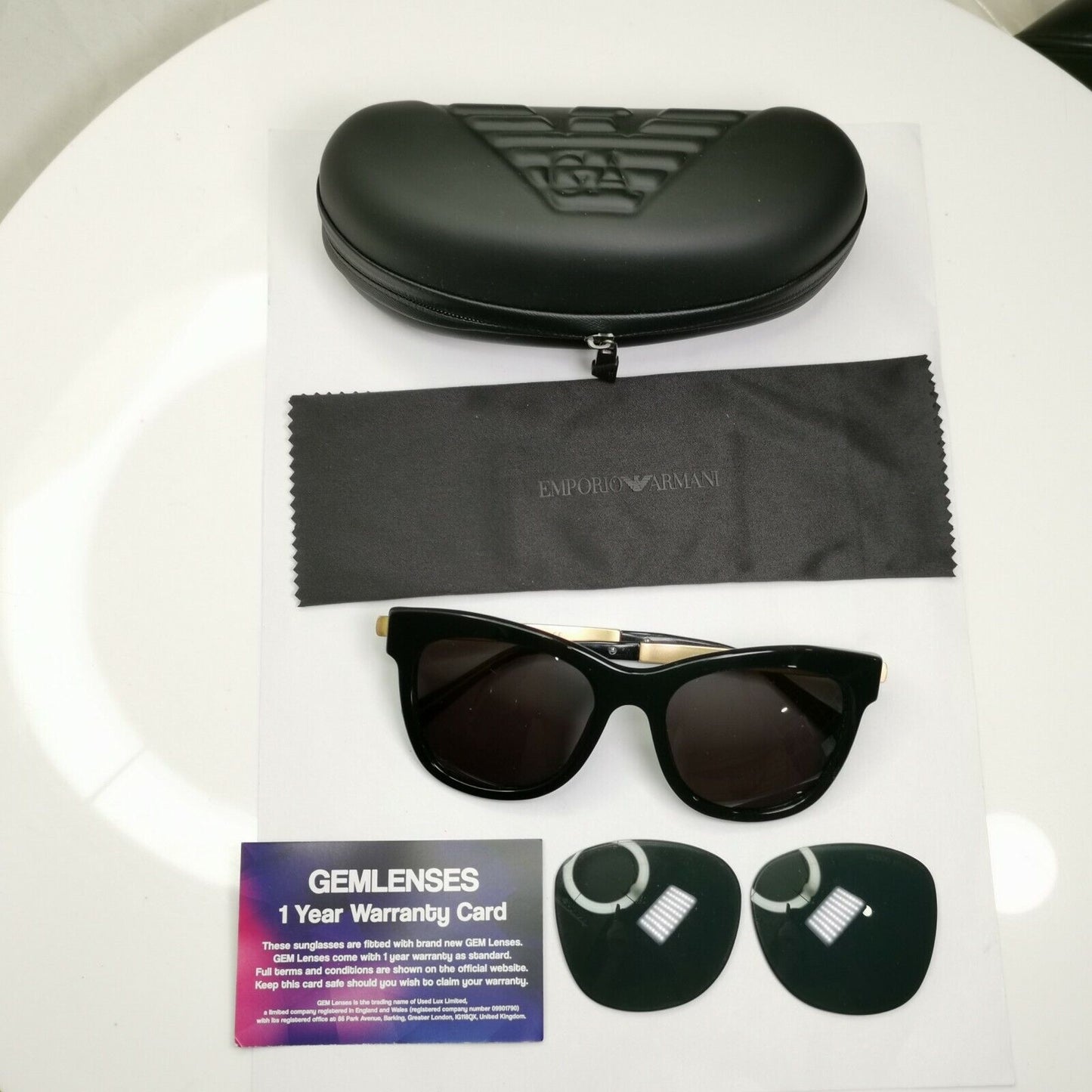 Authentic GIORGIO ARMANI Sunglasses Gold Square BLACK AR 8011 5017/87 27006