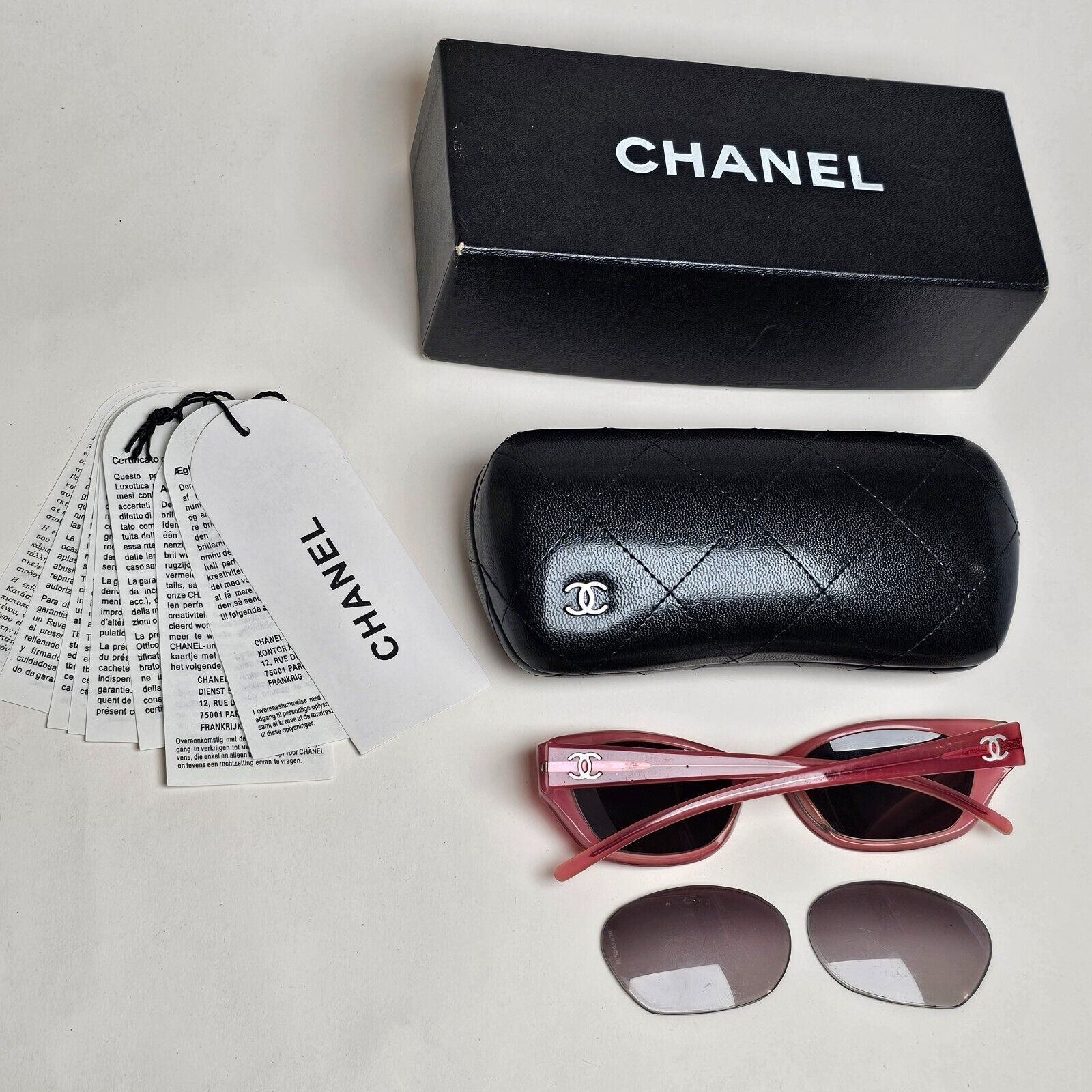 Chanel Sunglasses 2008 Vintage Pink Mother of Pearl Black 5075-H c.709/11 050225