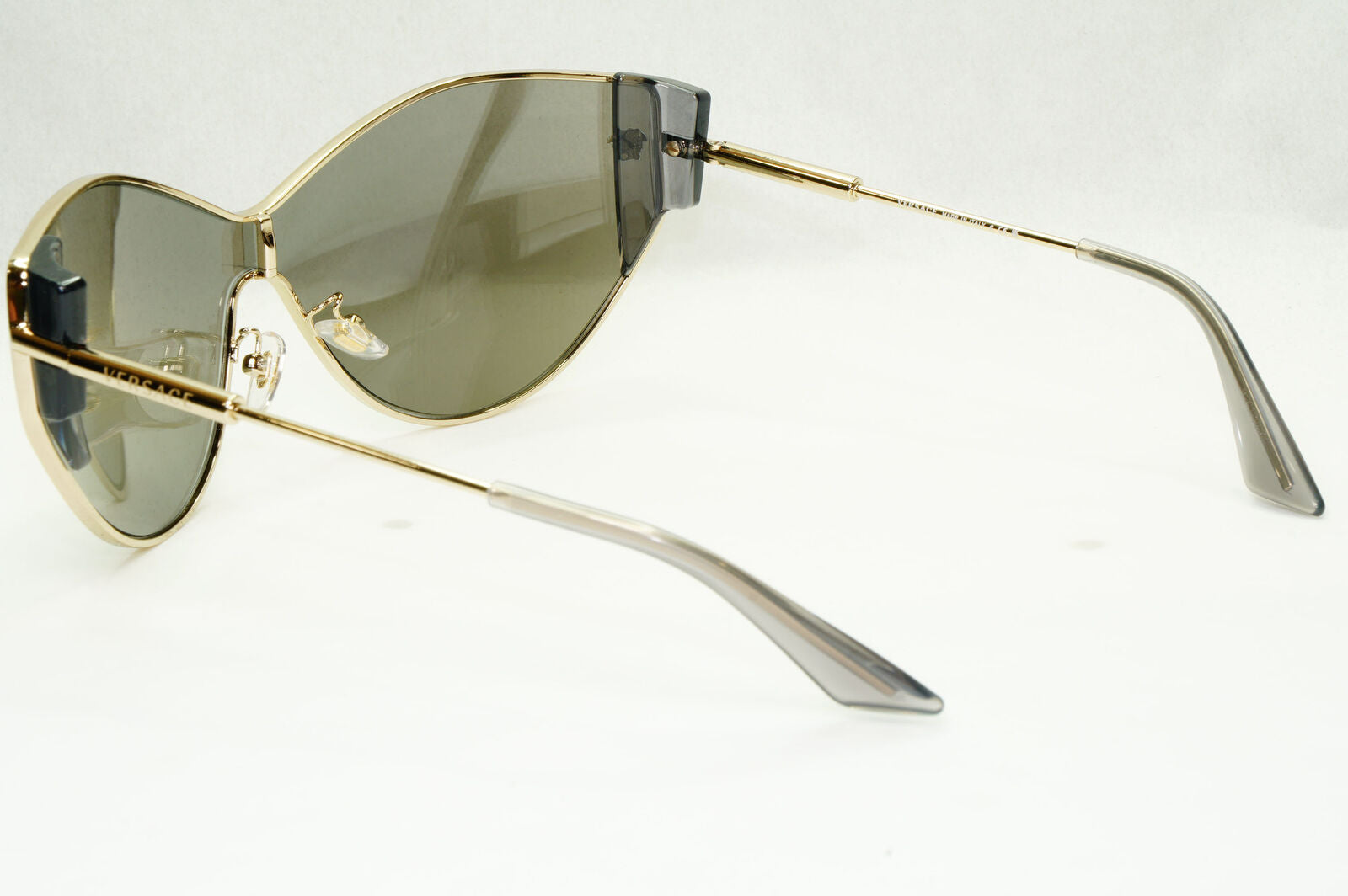 Versace Sunglasses Silver Gold Medusa Shield Mirror Visor MOD 2239 1252/6G
