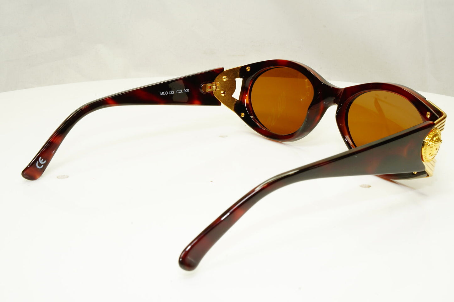 Gianni Versace 1996 Mens Vintage Brown Gold Medusa Sunglasses MOD 423 COL 900