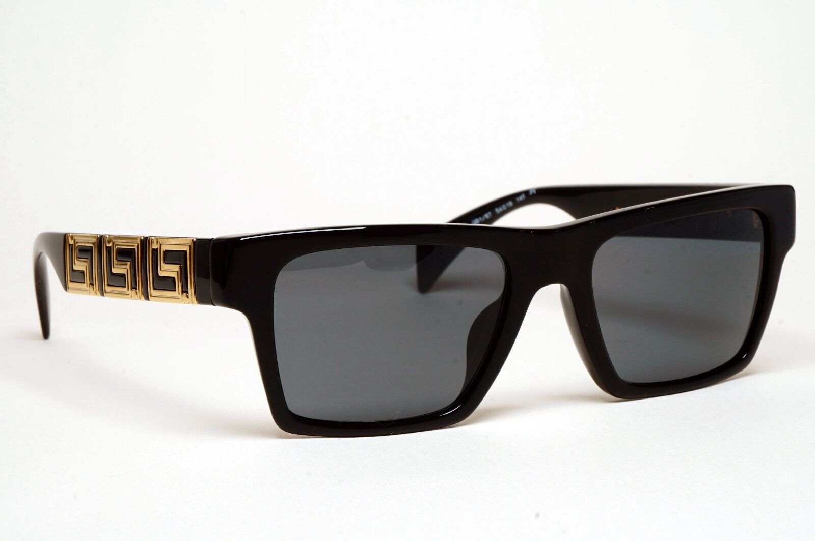 Versace Sunglasses Black Gold Meander Square Grey MOD VE 4445-F GB1/87 54mm