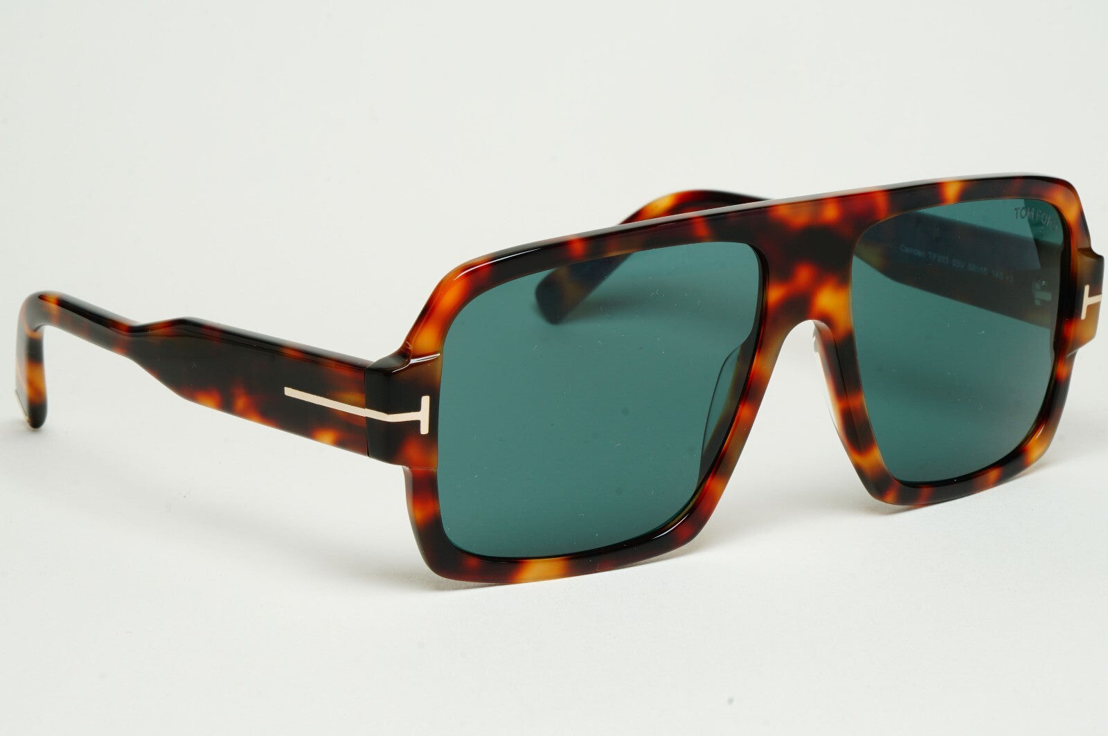 Tom Ford Sunglasses Camden Square Navigator Brown Tortoise Green TF 933 53V 58mm