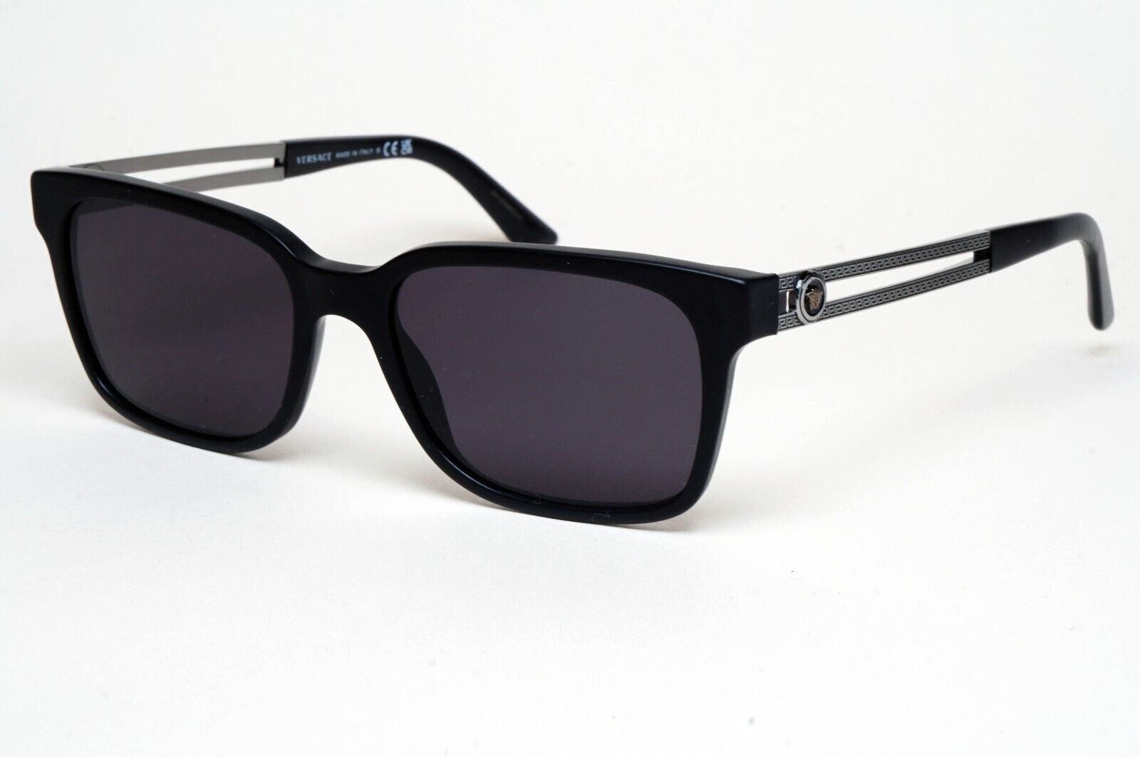 Versace Sunglasses Black Matte Gunmetal Medusa Meander MOD VE 3218 5122 53mm