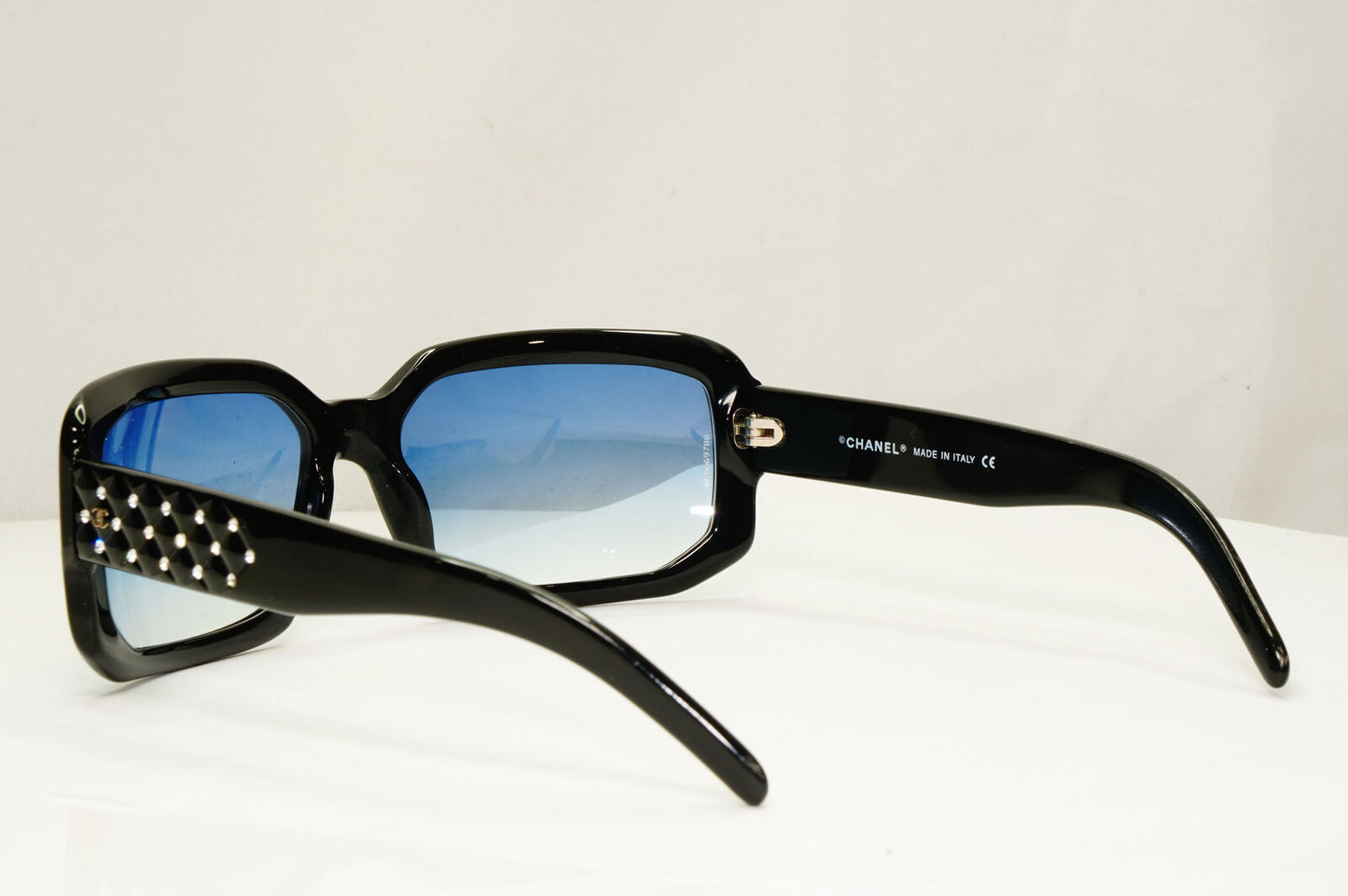 Chanel 2008 Vintage Sunglasses Black Blue Crystal 5063-B c.501/19 221122