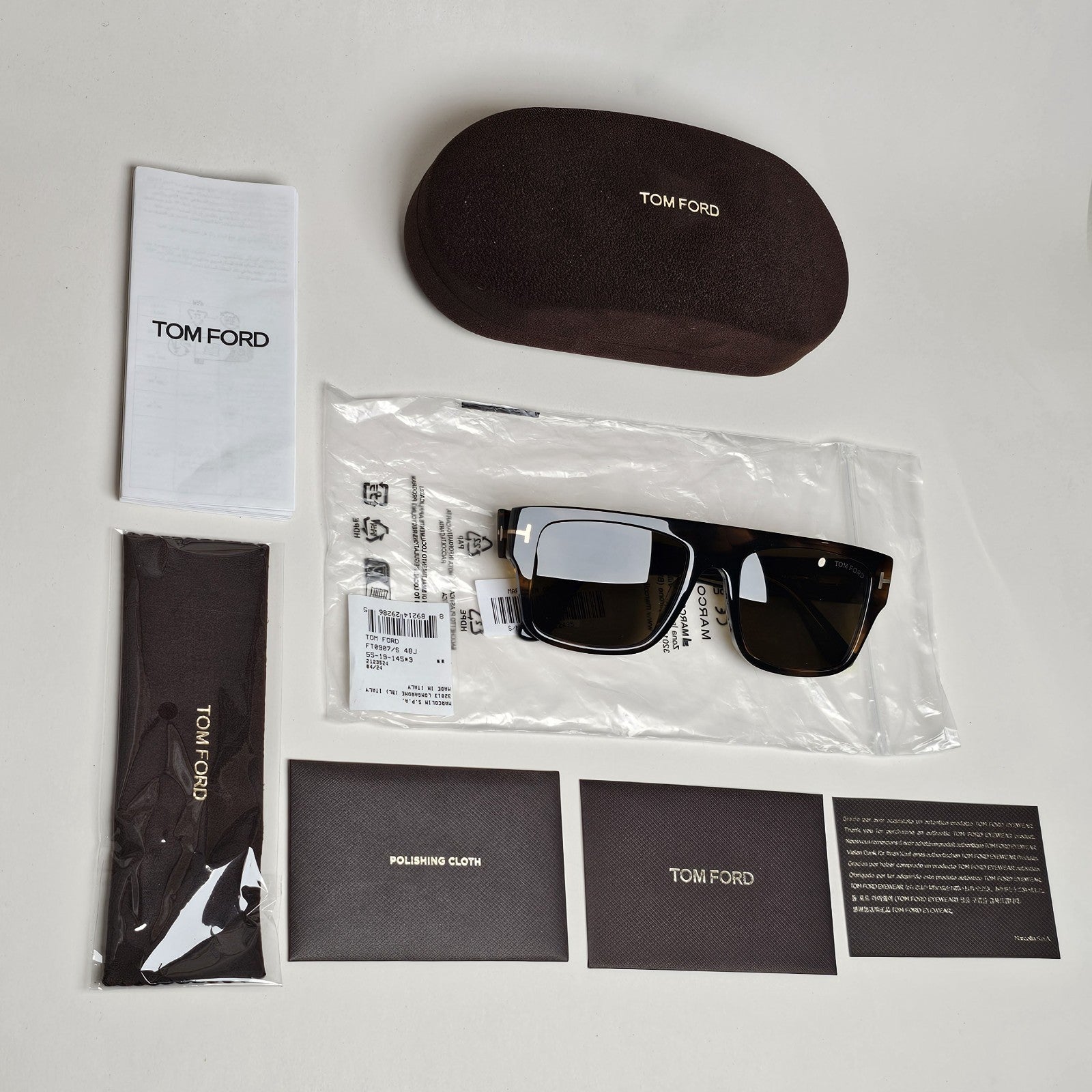 Tom Ford Sunglasses Dunning-02 Brown Square Dark Tortoise FT0907 TF 907 48J