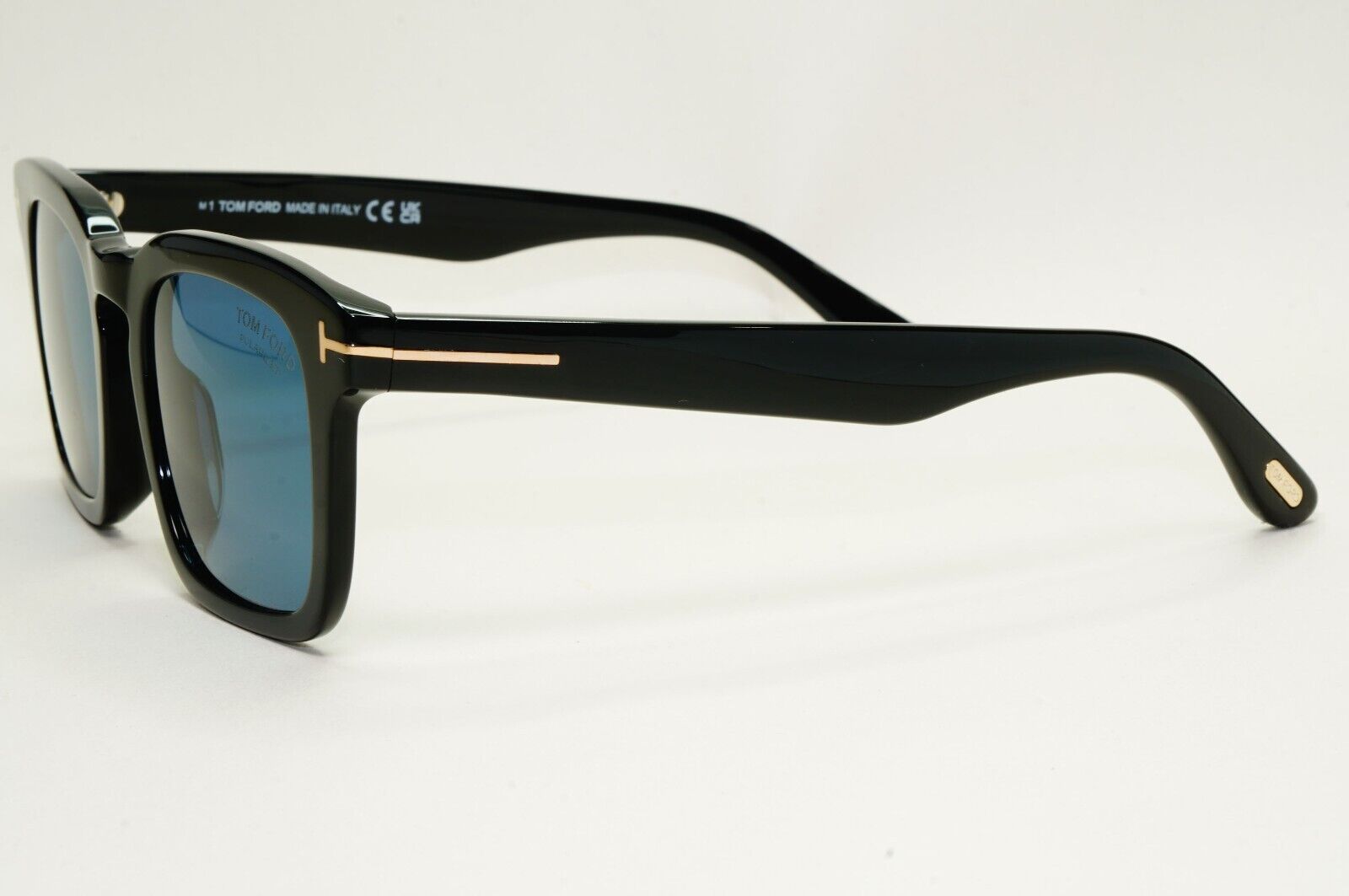 Tom Ford Sunglasses Dax Polarized Black Glossy Square Blue FT0751 TF 751 01V