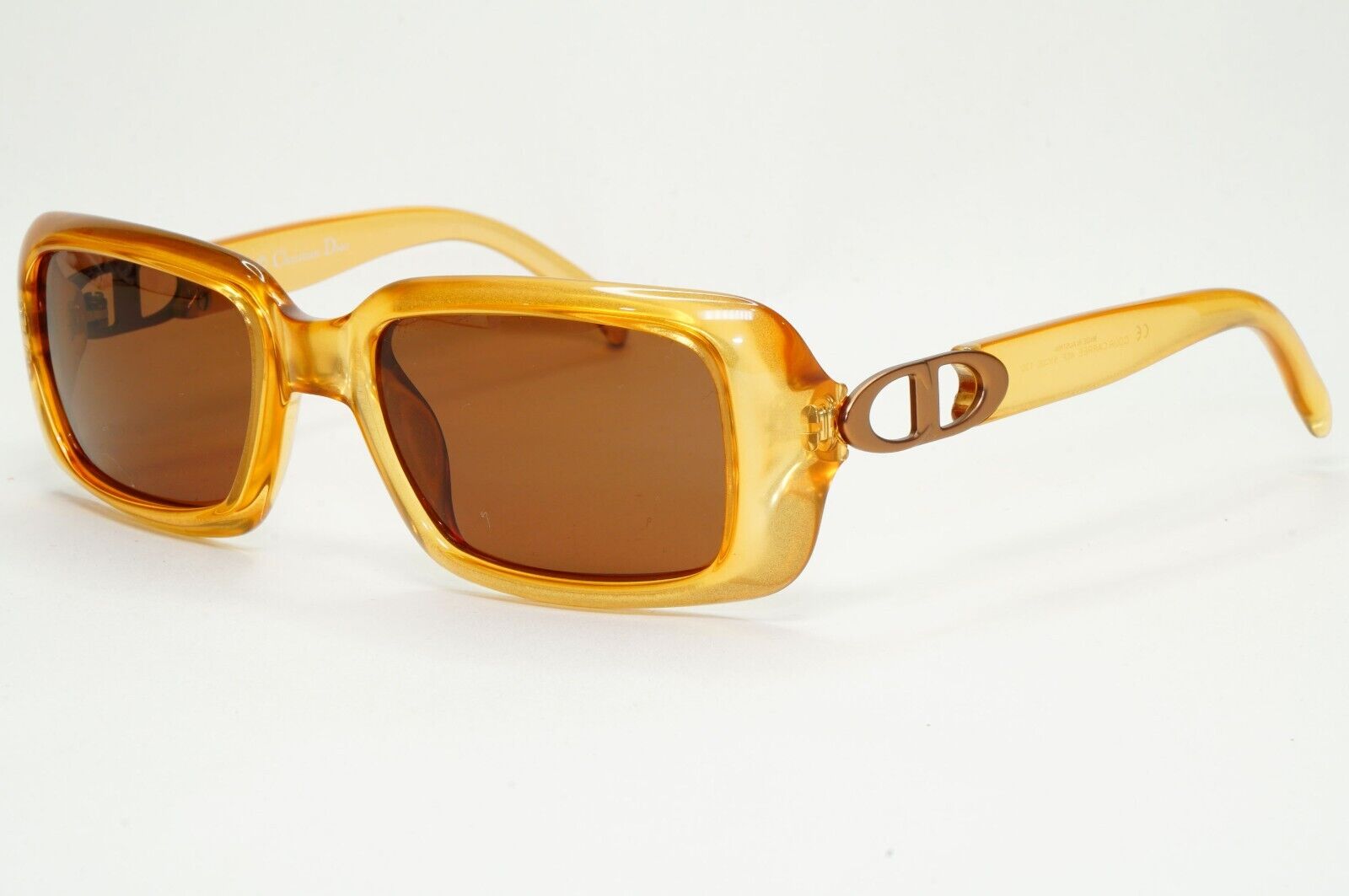 Dior Sunglasses 1999 Vintage Brown Honey Transparent Cour Carree 46P 51mm 151024