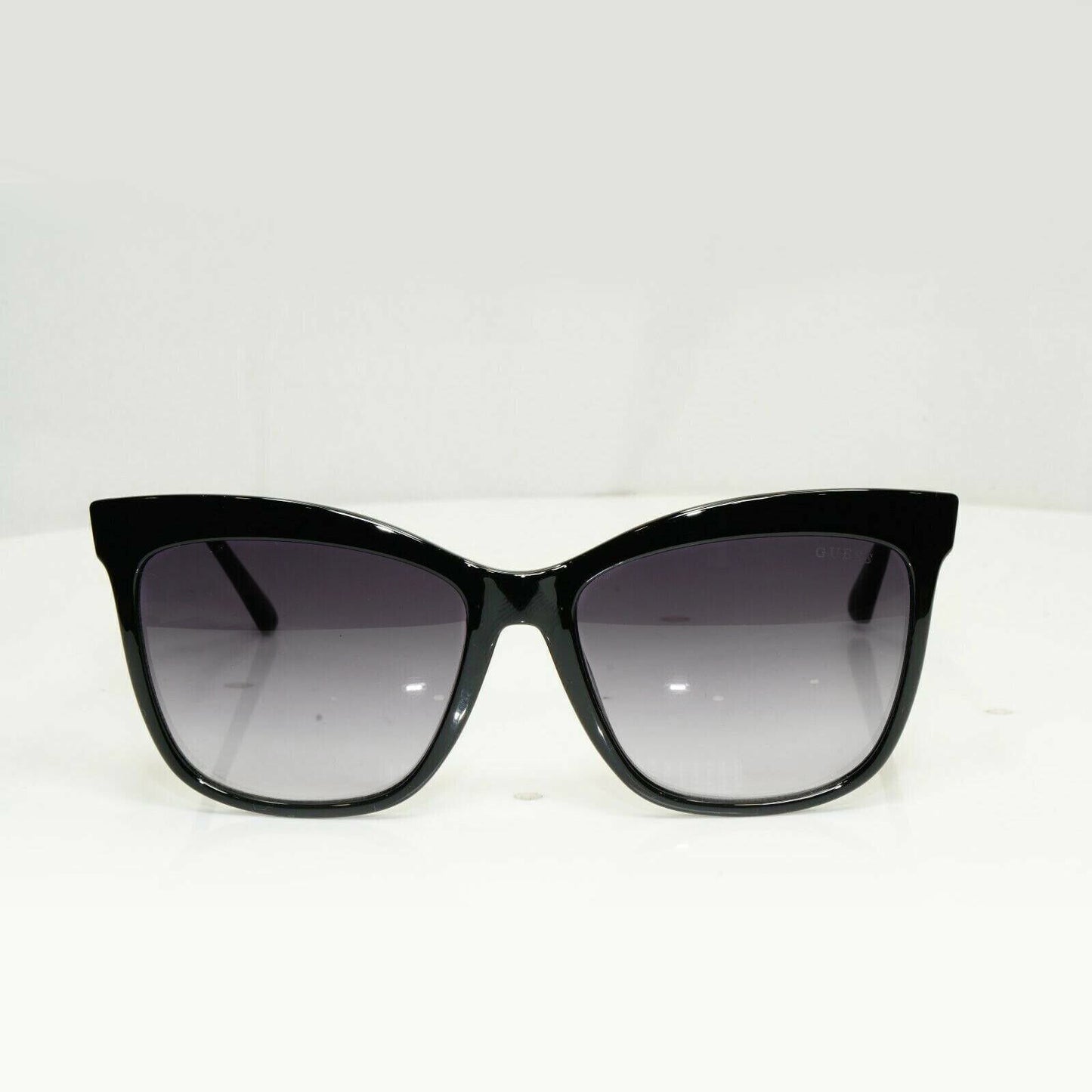 Authentic GUESS Womens Sunglasses Square Glossy Black Gradient Smoke GU 7619 01B