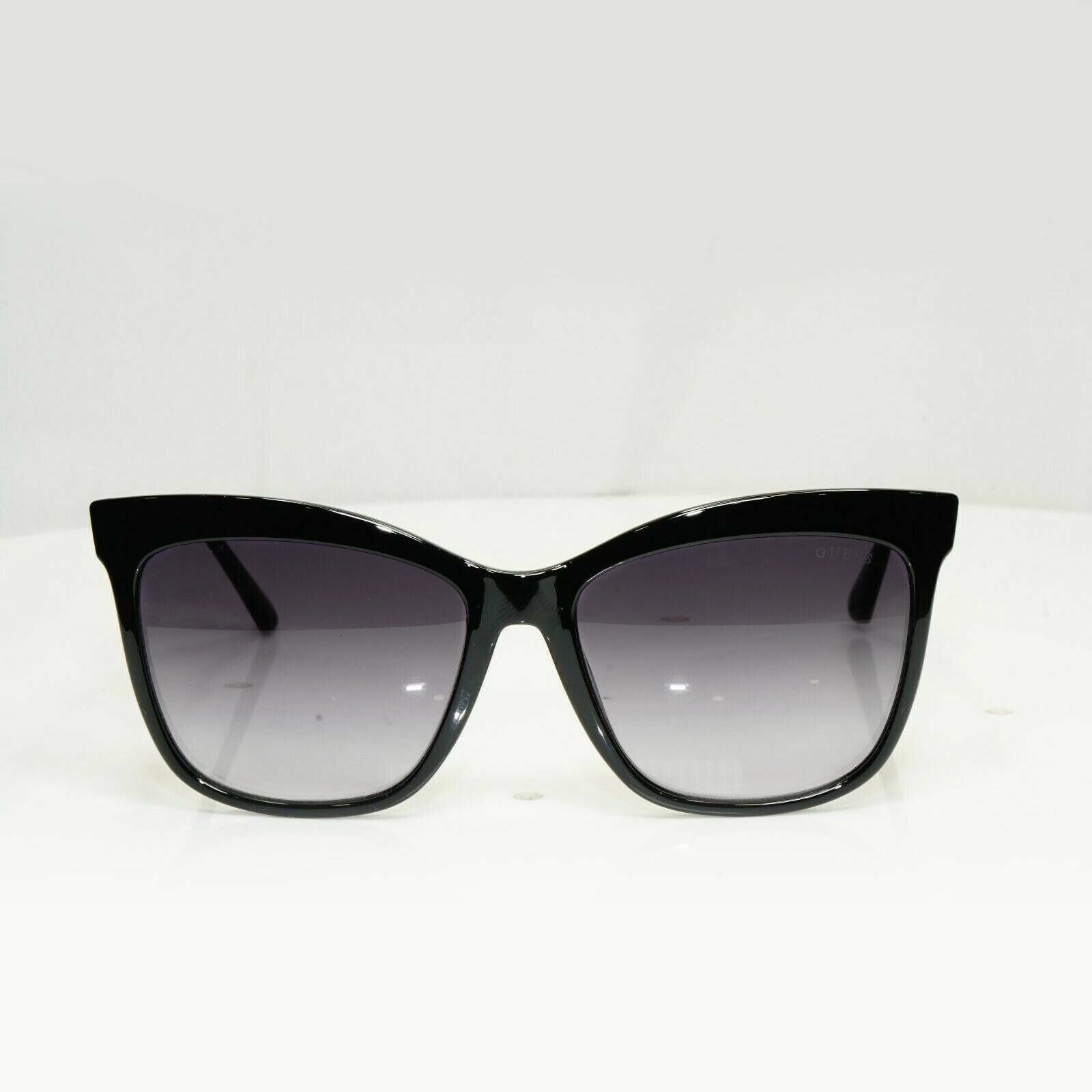 Authentic GUESS Womens Sunglasses Square Glossy Black Gradient Smoke GU 7619 01B