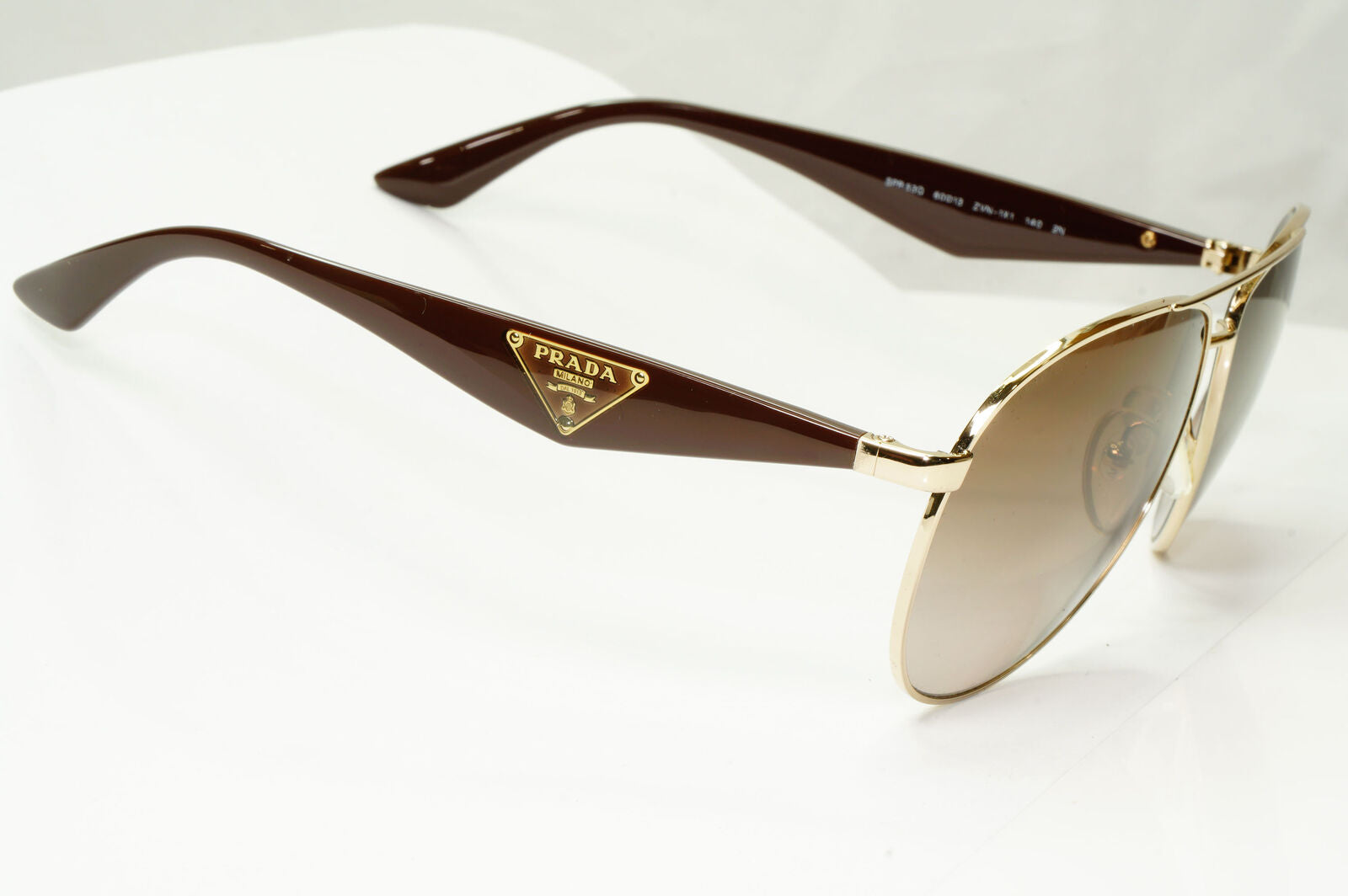 Prada Sunglasses Triangle Logo Pilot Gold Brown Gradient PR53QS SPR 53Q ZVN-1X1