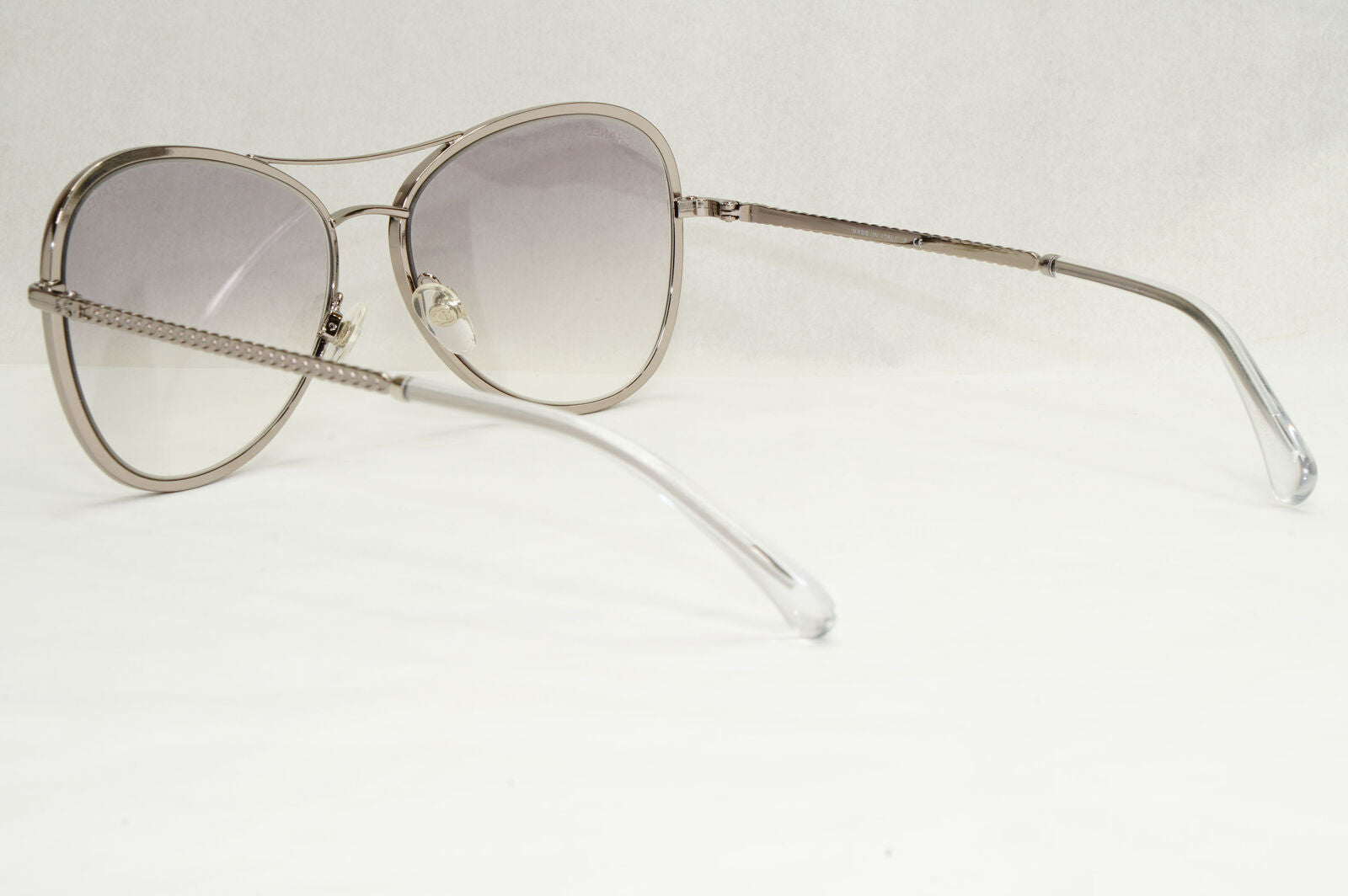 Chanel Sunglasses Silver Grey Gradient Metal Chain 2181-S c.168 56mm Cat 1