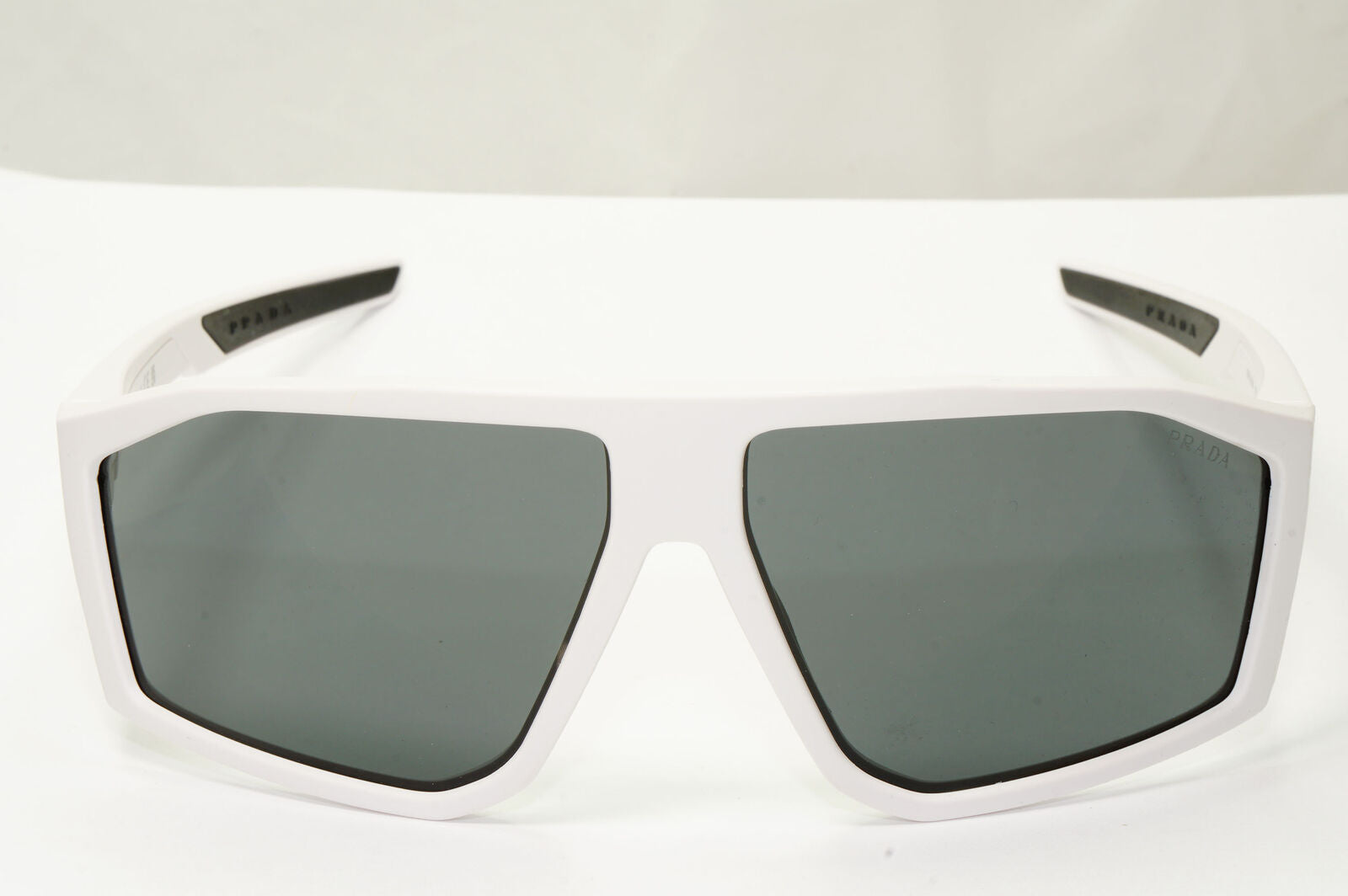 Prada White Black Sunglasses Wrap Red Stripe Mens Rossa PS08WS SPS 08W AAI-06F