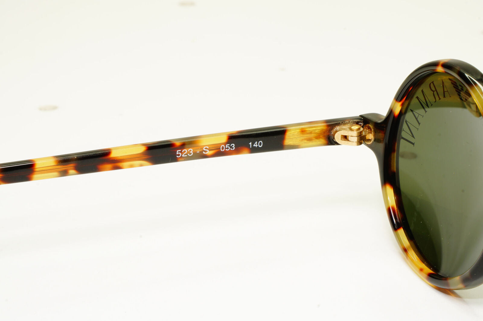 Emporio Armani 1997 Vintage Sunglasses Round Lens Logo Print Brown 523-S 053