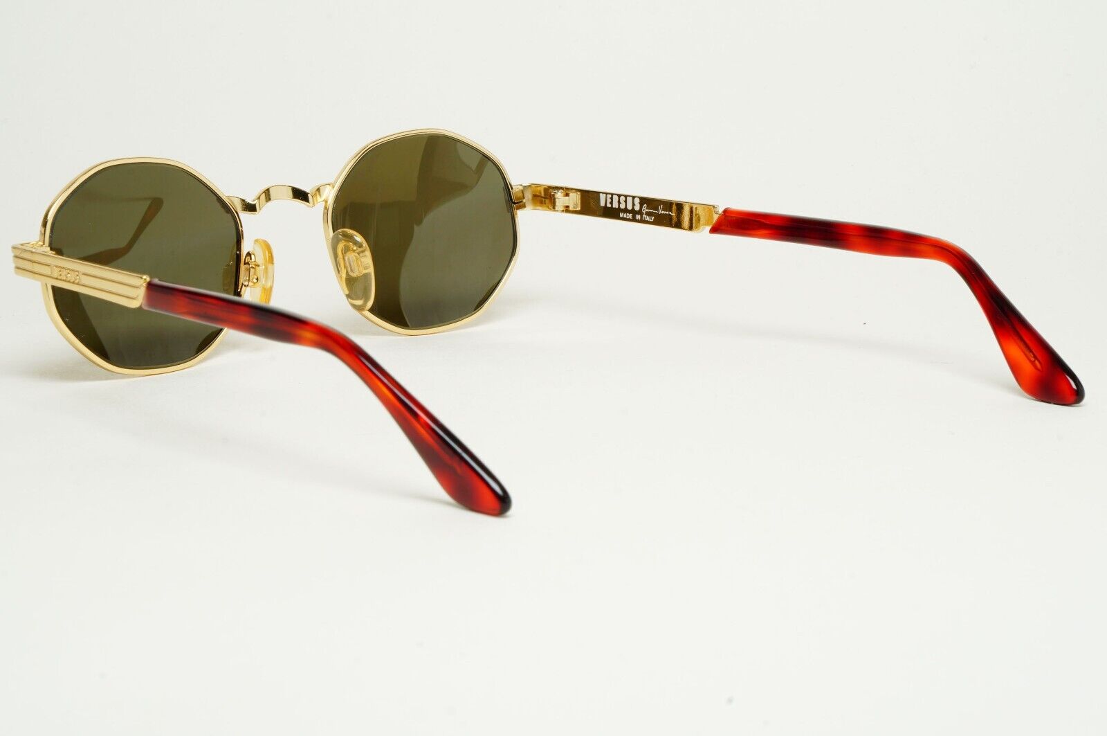 Versus Sunglasses 1996 by Gianni Versace Vintage Gold Hexagon MOD F09 COL 030
