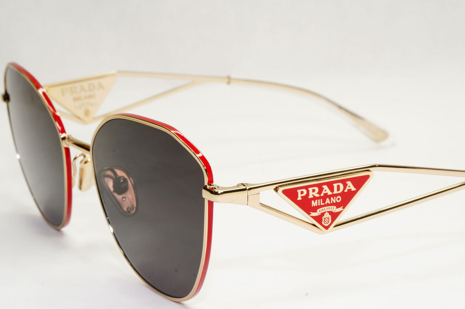 Prada Sunglasses Triangle Symbole Red Gold Black PR52ZV VPR 52Z 5AK-1O1 53mm