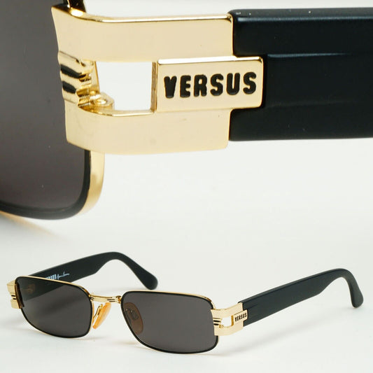 Versus Sunglasses 1996 by Gianni Versace Vintage Gold Black MOD F32 COL 39M