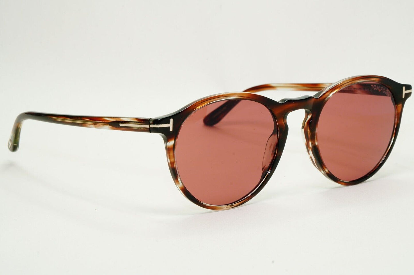Tom Ford Sunglasses Aurele Brown Tortoise Round Red Bordo FT0904 TF 904 50E 52mm