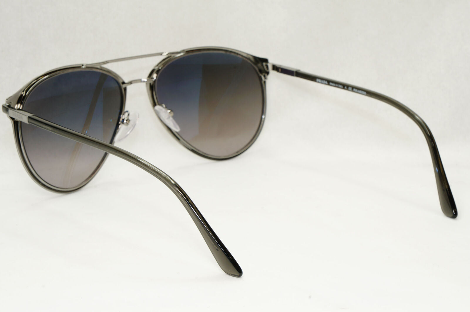 Prada Sunglasses Polarized Black Gunmetal Grey Glass Lens PR51WS SPR 51W 02G-09G