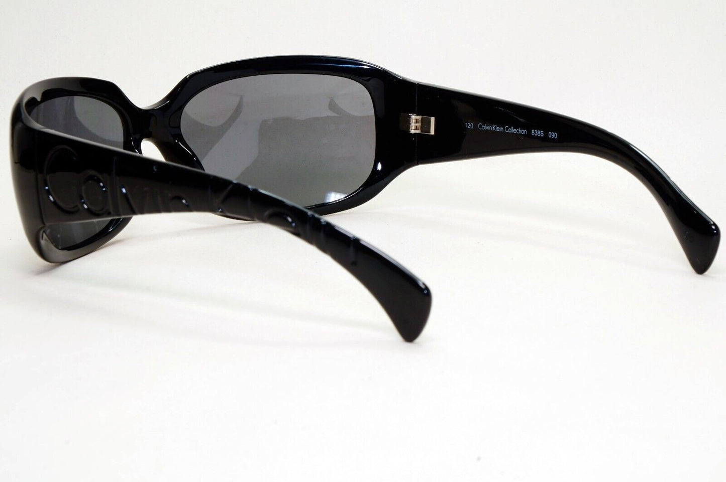 Calvin Klein Sunglasses 2005 Vintage Black Grey Wrap Retro 838S 090 121124