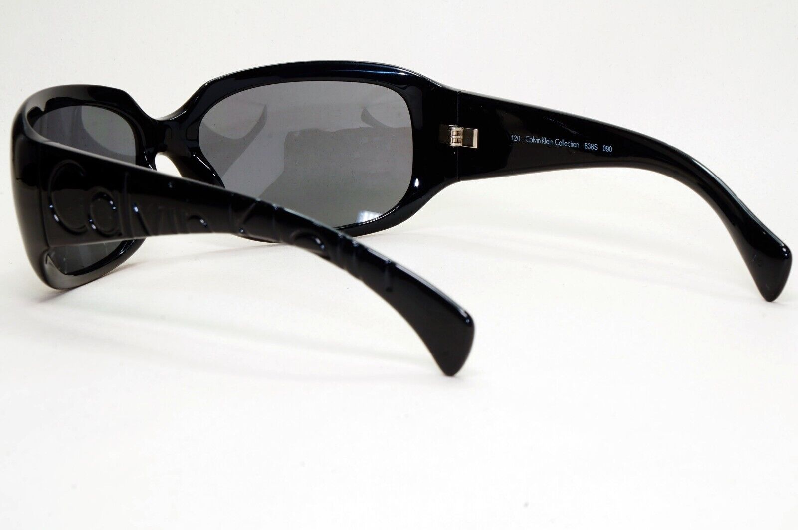 Calvin Klein Sunglasses 2005 Vintage Black Grey Wrap Retro 838S 090 121124