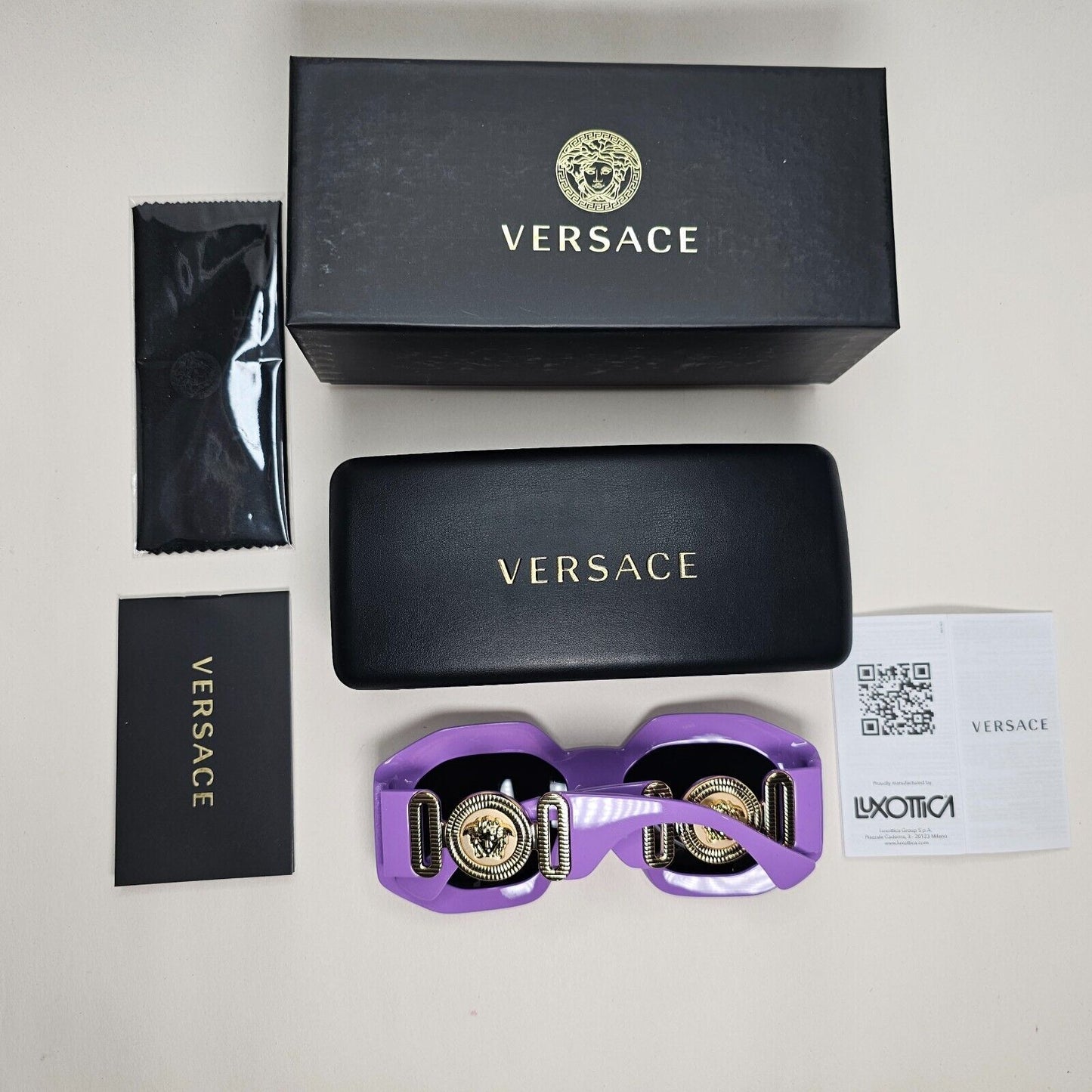 Versace Sunglasses Oversized Medisa Lilac Purple Grey MOD VE 4424U 5366/87 56mm