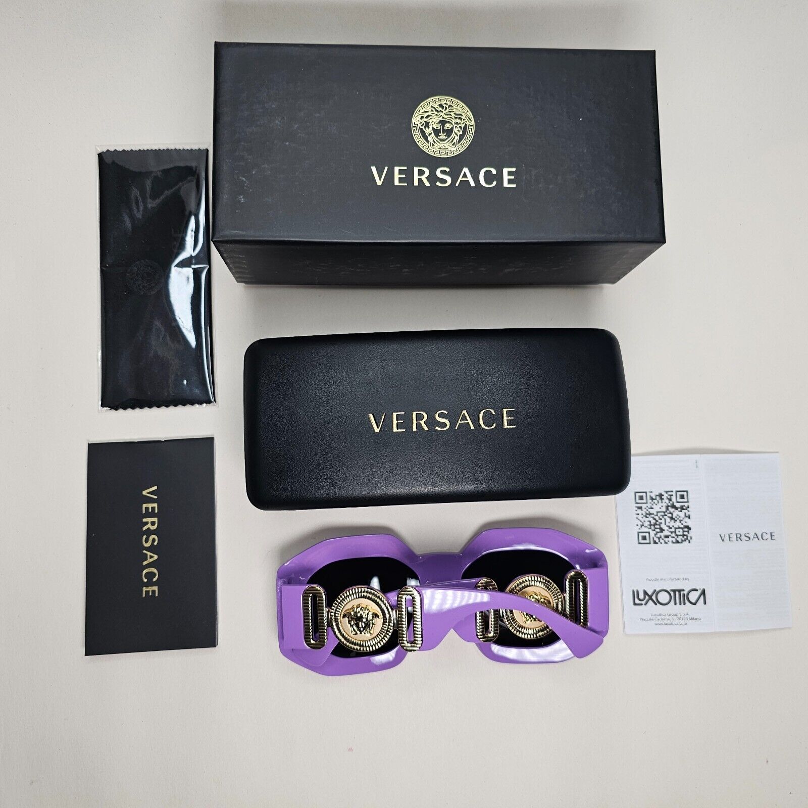 Versace Sunglasses Oversized Medisa Lilac Purple Grey MOD VE 4424U 5366/87 56mm