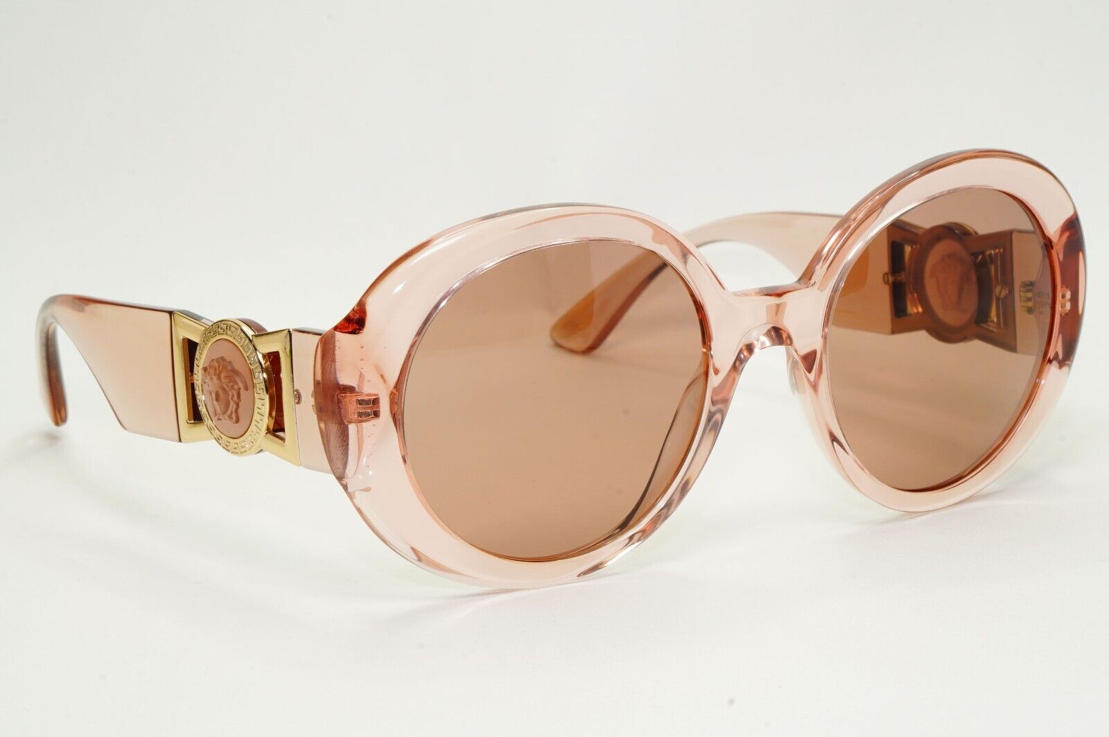 Versace Sunglasses Transparent Pink Medusa Round Brown Gold MOD VE 4414 5339/73