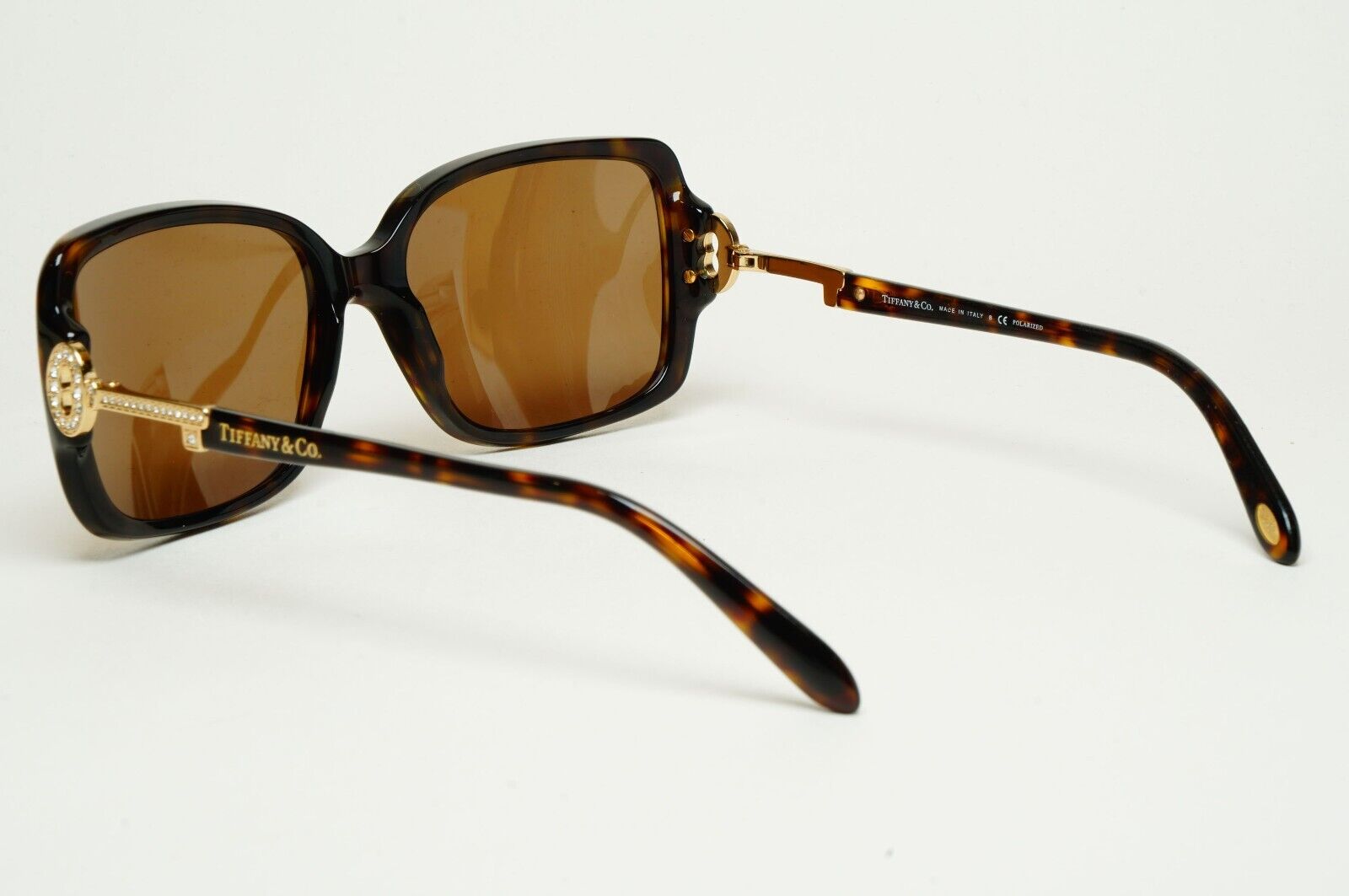 Tiffany & Co Sunglasses Keys Gold Crystal Square Brown TF 4043-B 8015/T5 180125