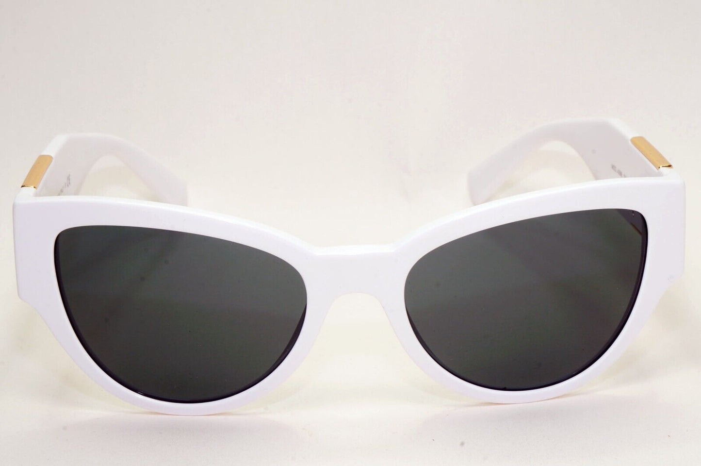 Versace Sunglasses White Gold Medusa Cat Eye Black Dark Grey MOD VE 4398 314/87