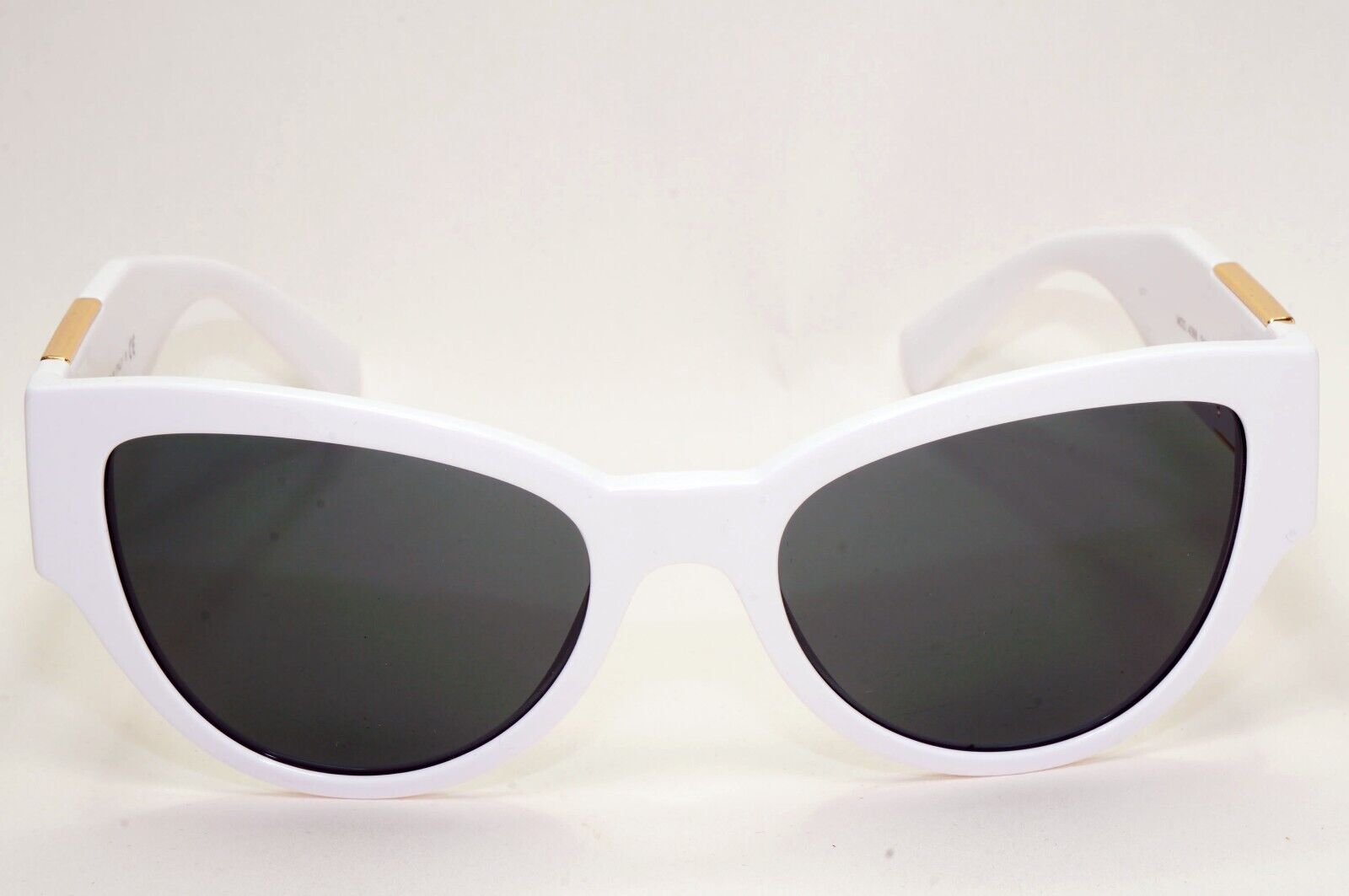 Versace Sunglasses White Gold Medusa Cat Eye Black Dark Grey MOD VE 4398 314/87