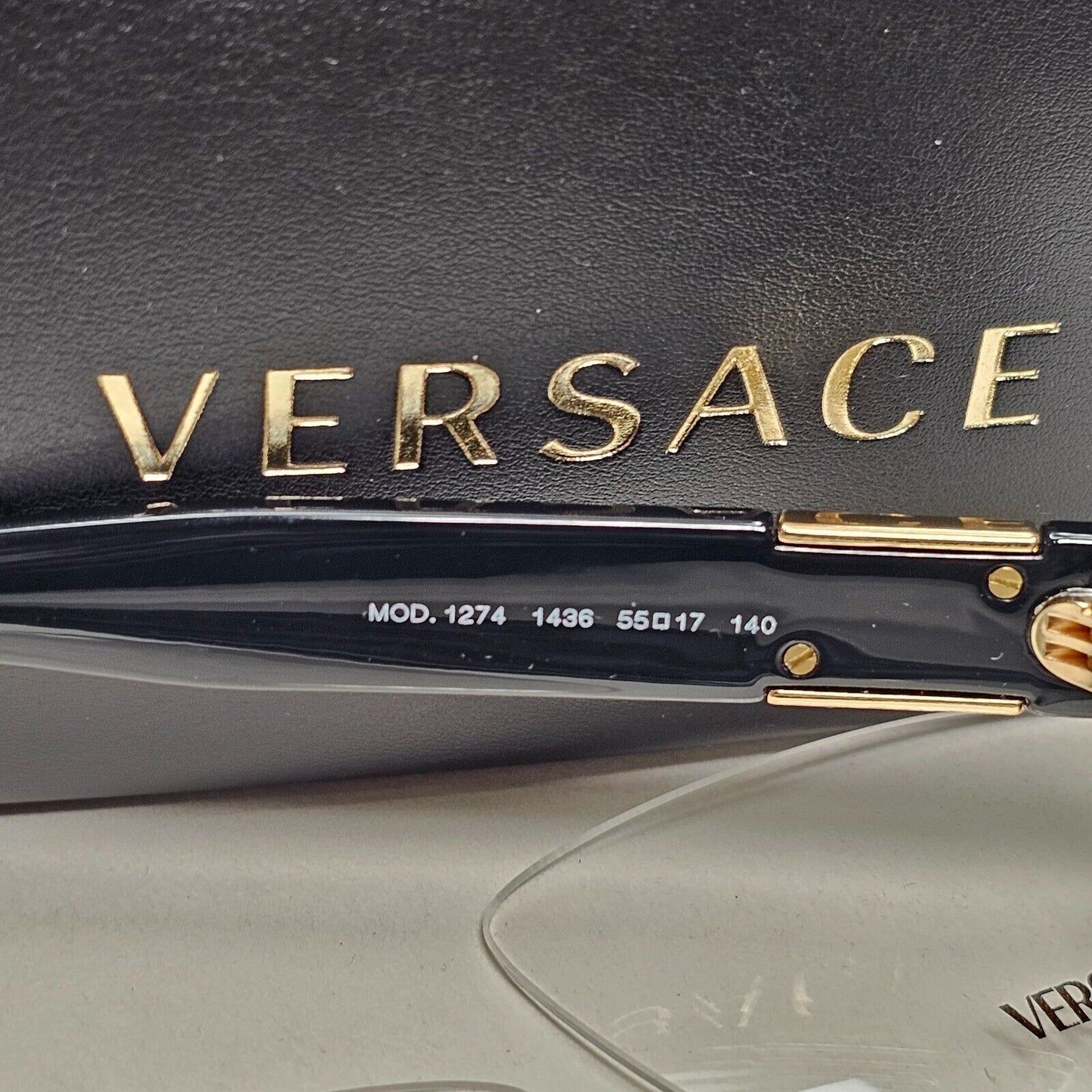 Versace Sunglasses Black Square Gold Medusa MOD VE 1274 1436 55mm