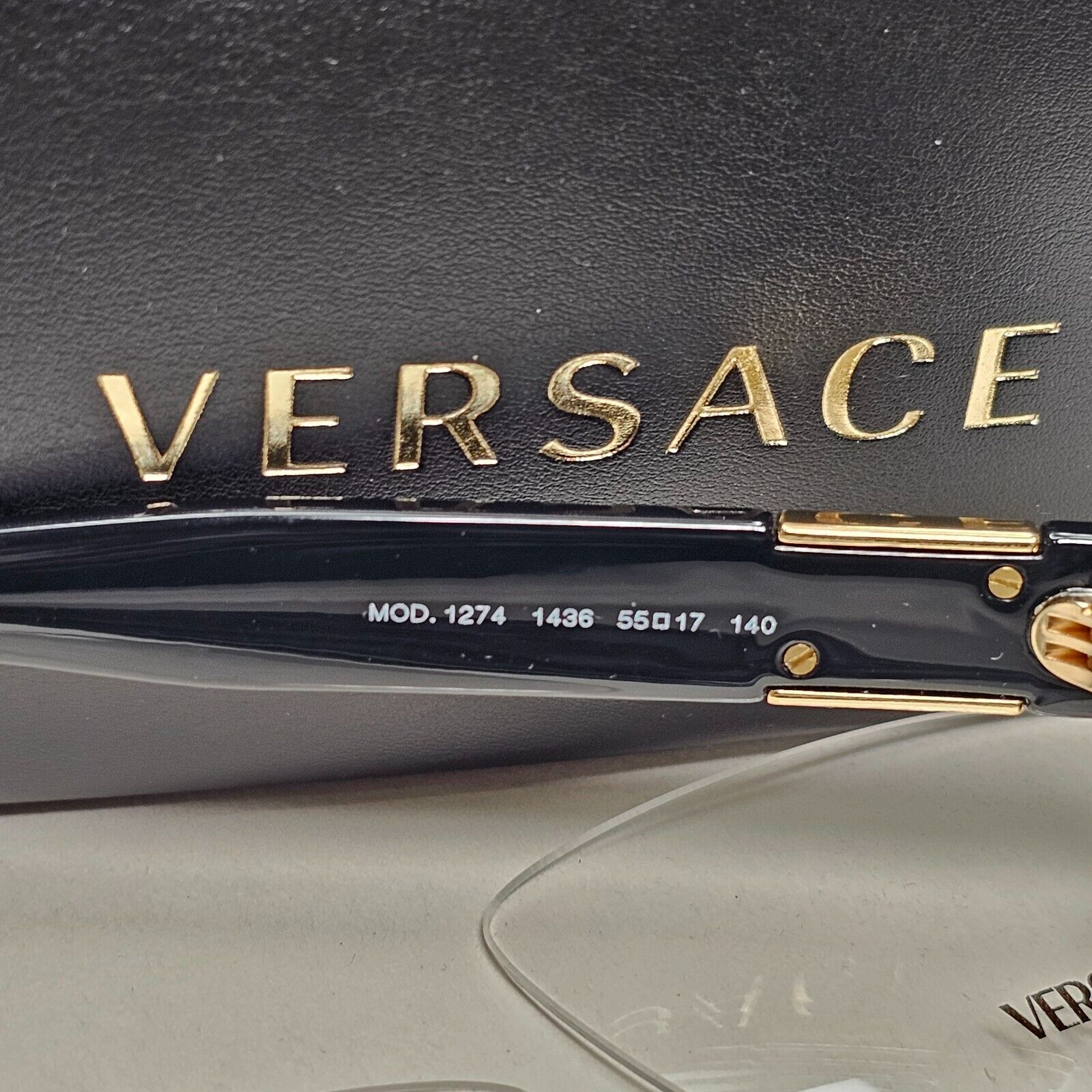 Versace Sunglasses Black Square Gold Medusa MOD VE 1274 1436 55mm