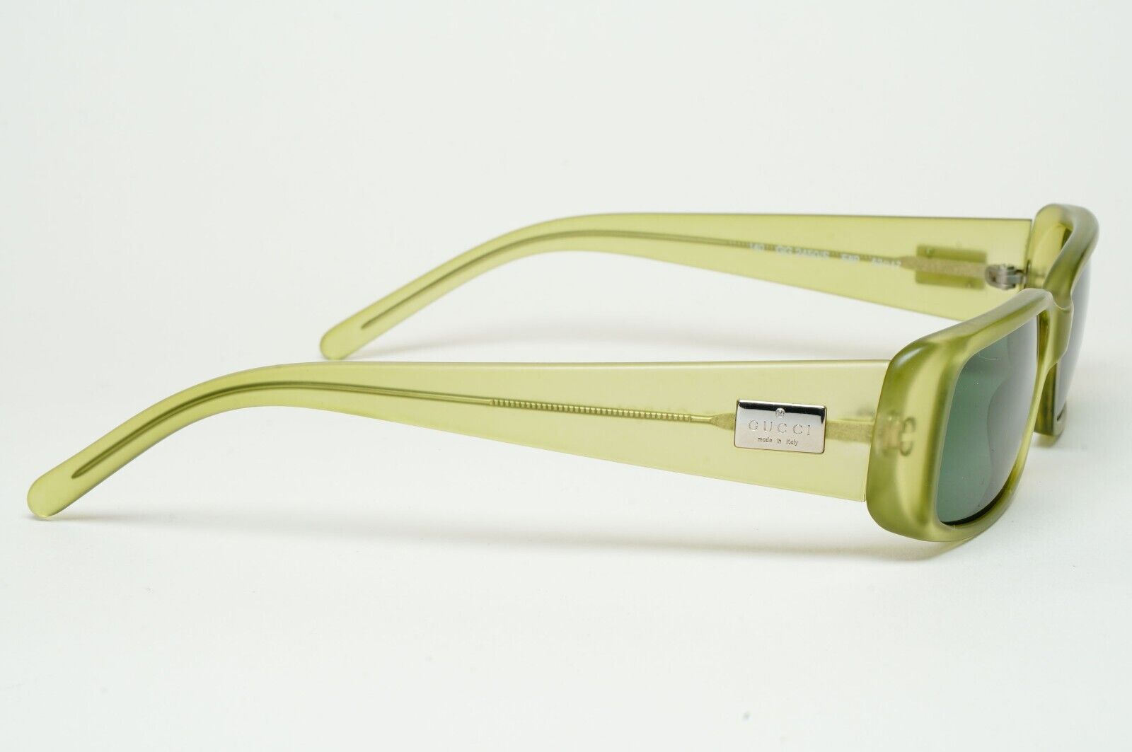 Gucci Sunglasses 1998 Vintage Green Transparent Rectangle GG 2450/S E8P 070125