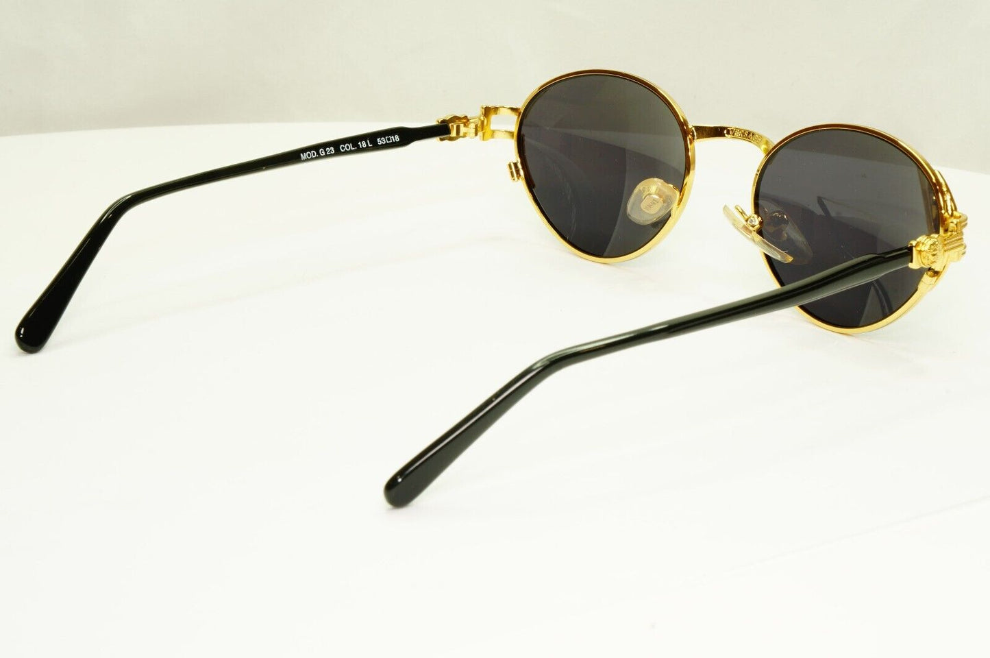 Gianni Versace 1995 Vintage Sunglasses Gold Medusa Black MOD G23 COL 18L