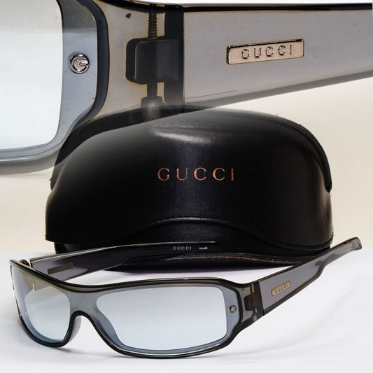 Gucci Sunglasses 1997 Vintage Grey Transparent Shield Visor GG 1462/S N03 091124
