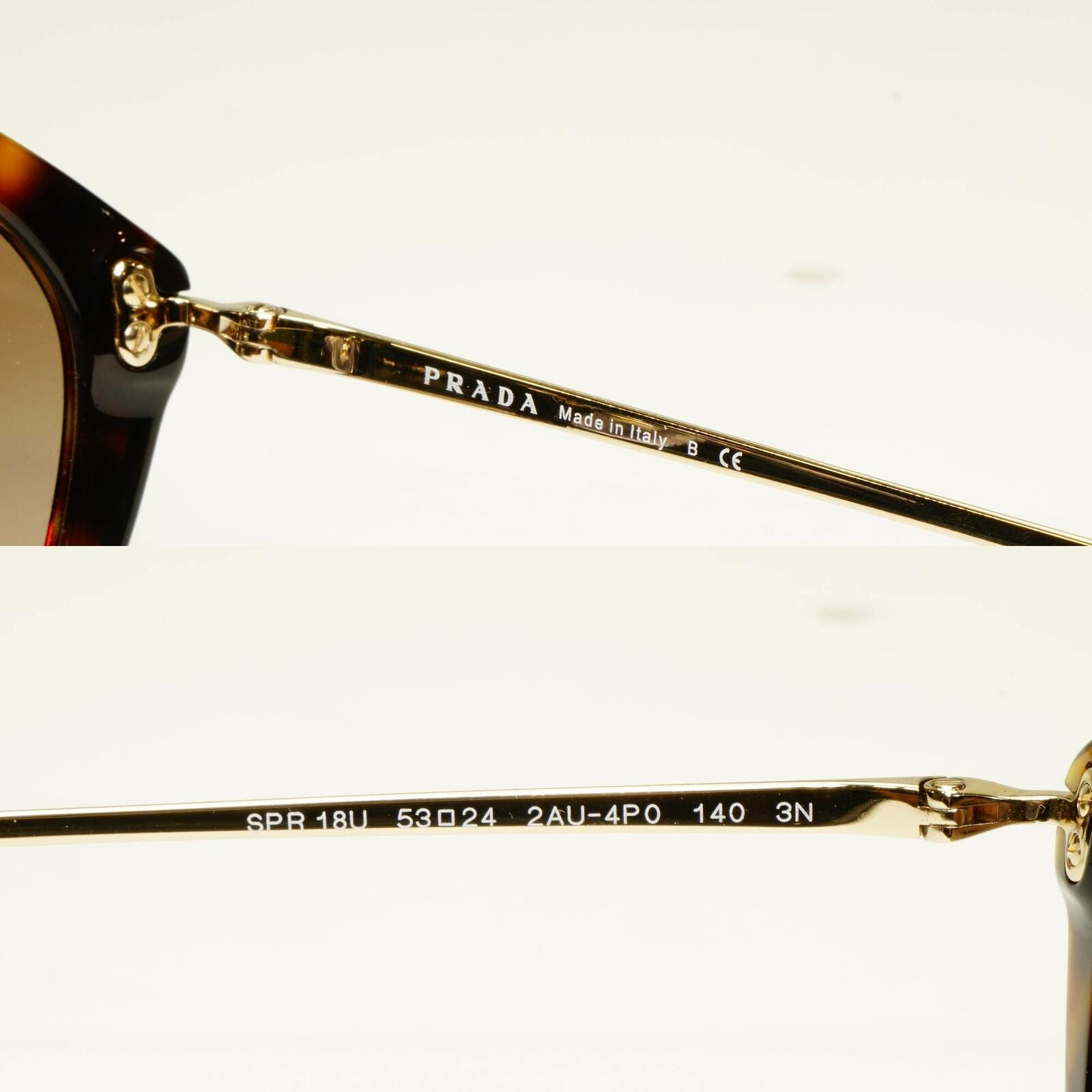 Prada Womens Gold Brown Cinema Collection Havana Sunglasses SPR 18U 2AU-4P0