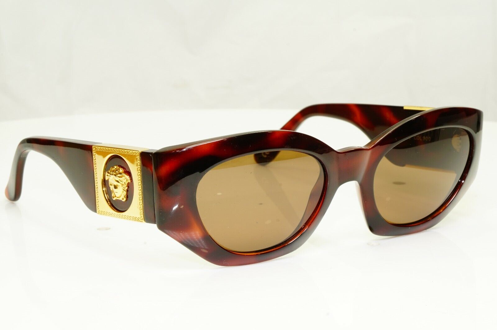 Gianni Versace Vintage 1996 Sunglasses Gold Medusa Brown MOD 420/C COL 900 33981